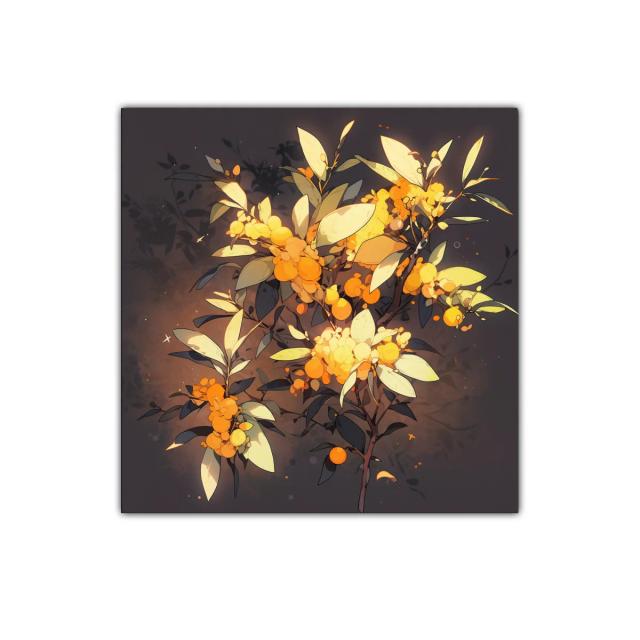 Cuadro decorativo con ramo de flores en tonos cálidos y elegantes