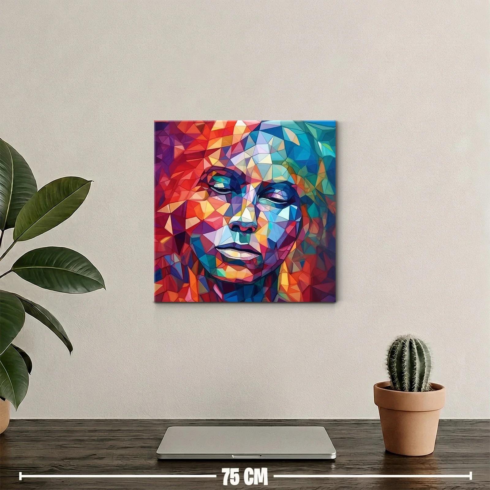 Retrato geométrico en vibrantes tonos caleidoscópicos — miniatura 2