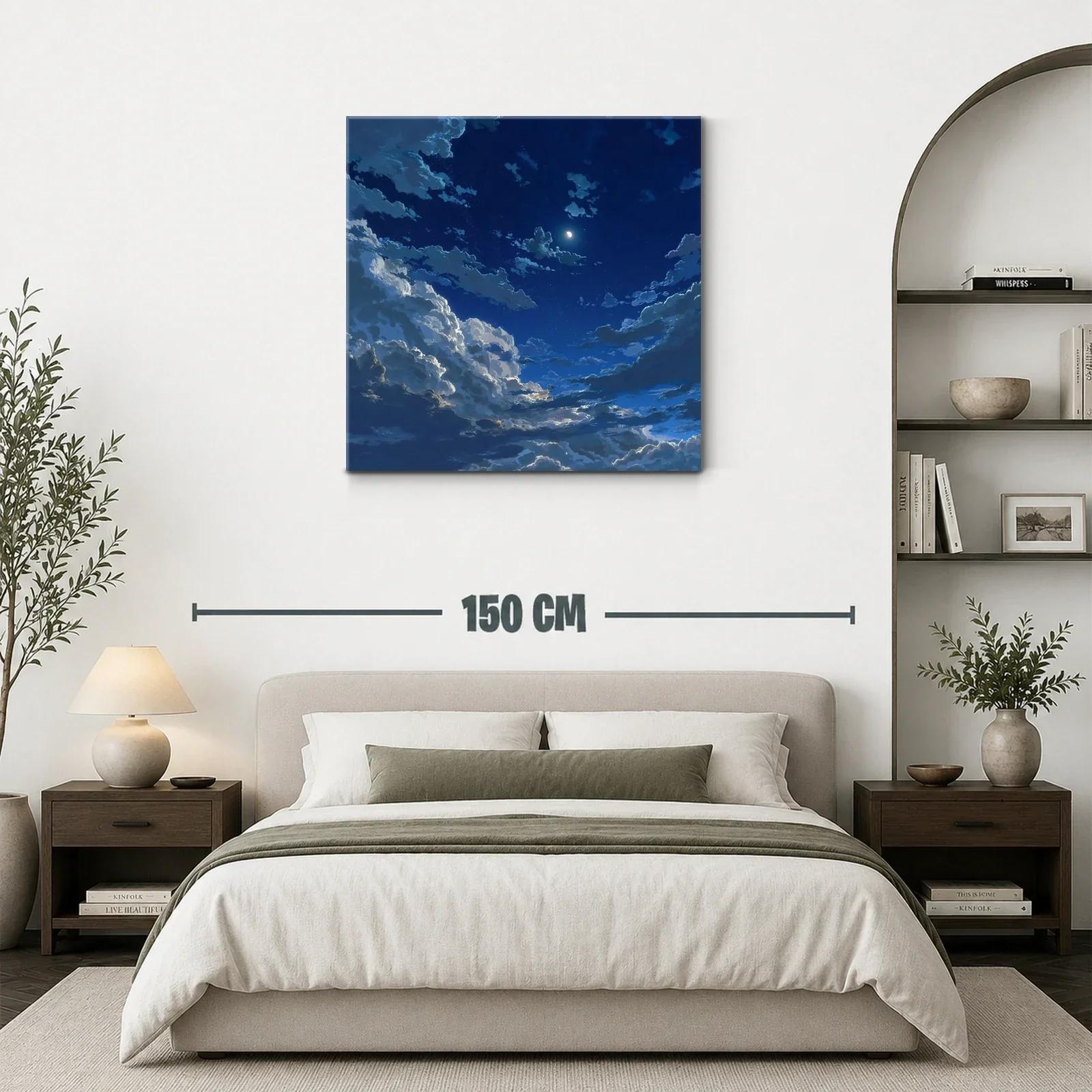 Cielo nocturno estrellado con nubes iluminadas por la luna — miniatura 3