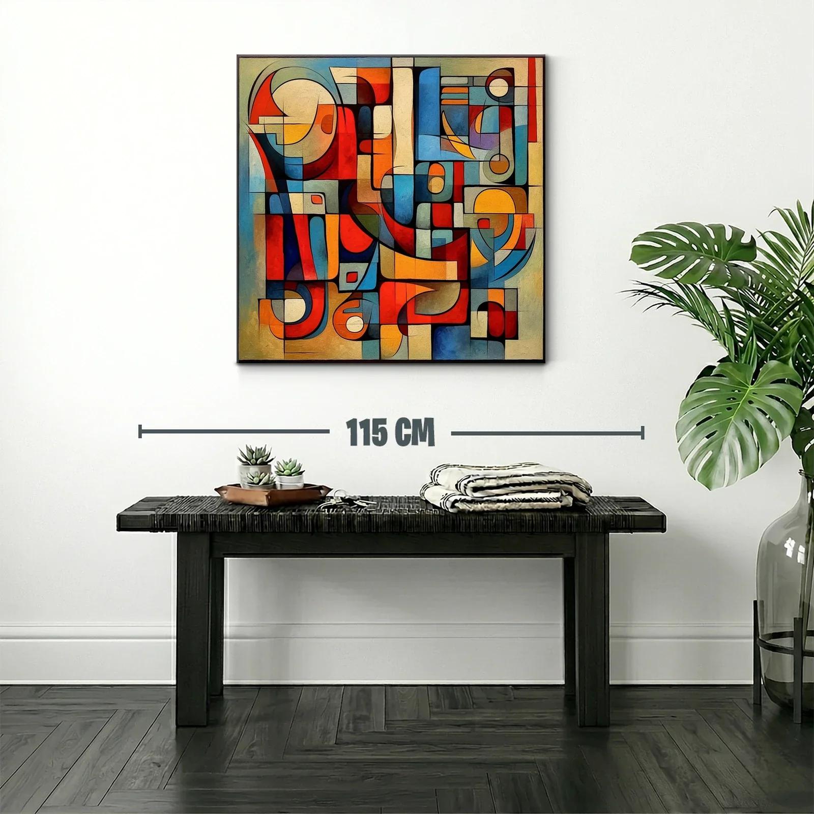 Composición abstracta en tonos cálidos y fríos vibrantes — miniatura 2