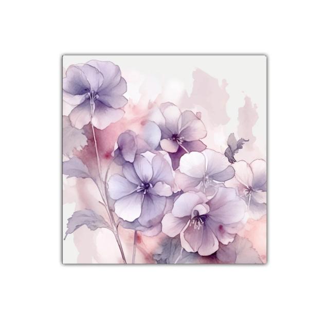 Cuadro decorativo con delicadas flores en tonos pastel suaves