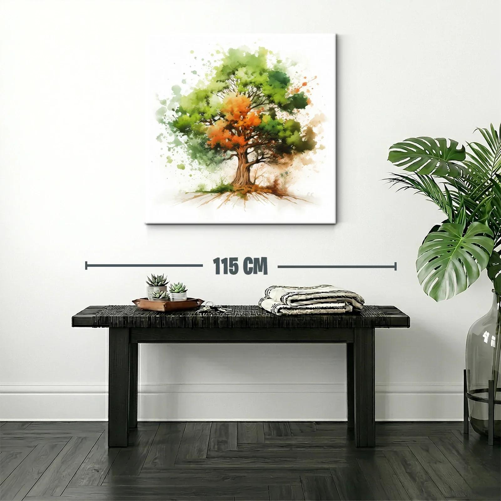 Árbol vibrante con tonos verdes y naranjas llenos de vida — miniatura 2