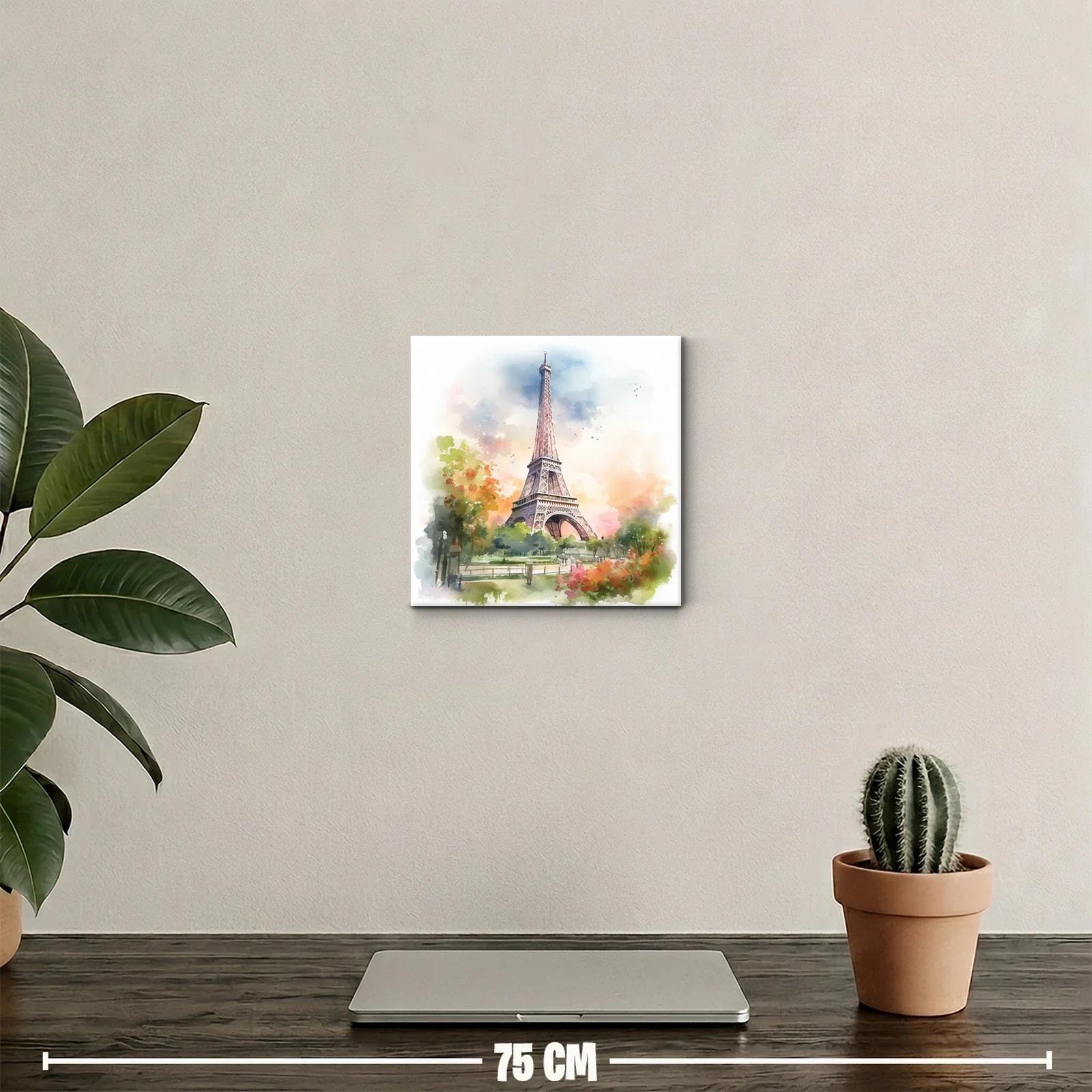 Cuadro decorativo con vista romántica de la Torre Eiffel — miniatura 2