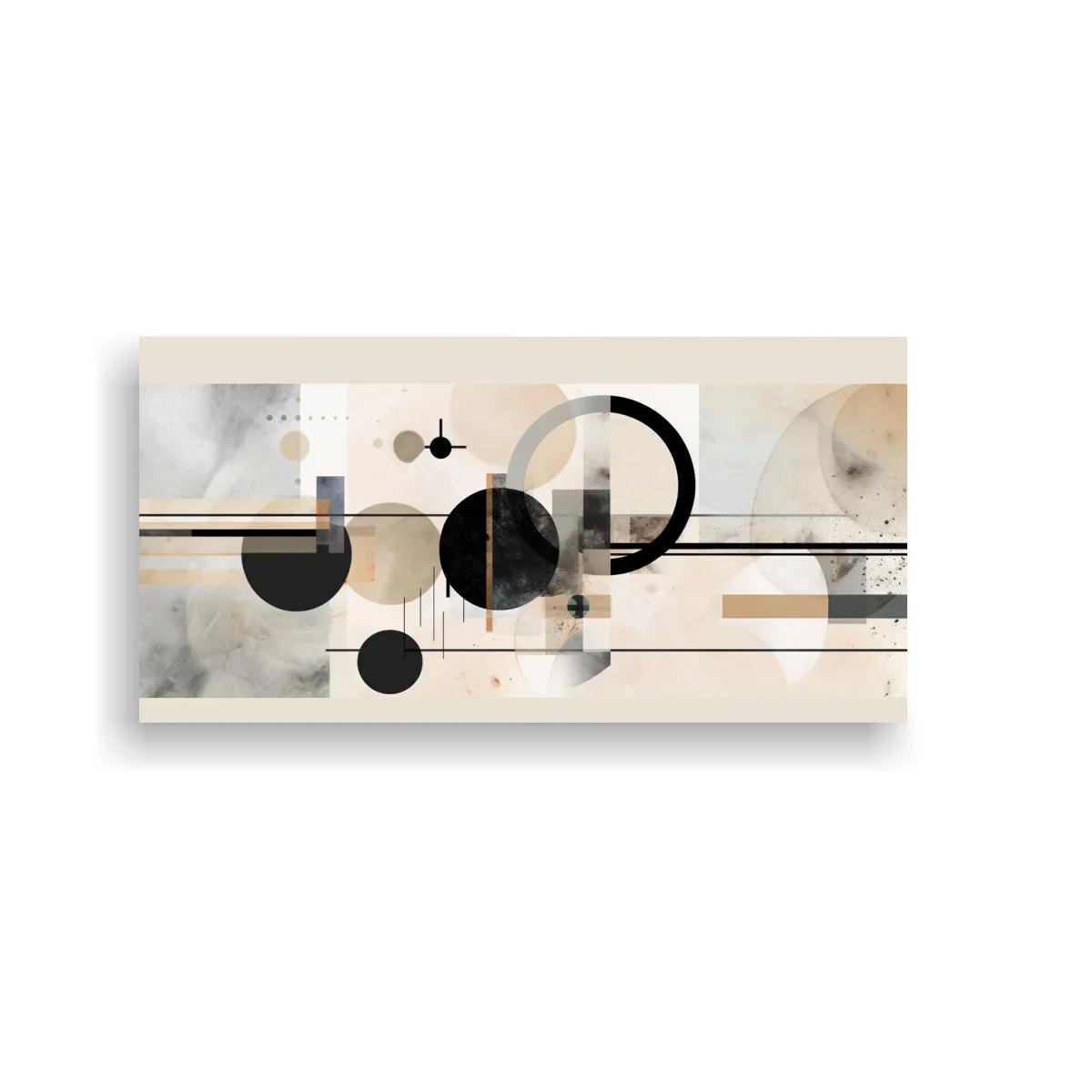 Cuadro composición geométrica abstracta con formas superpuestas