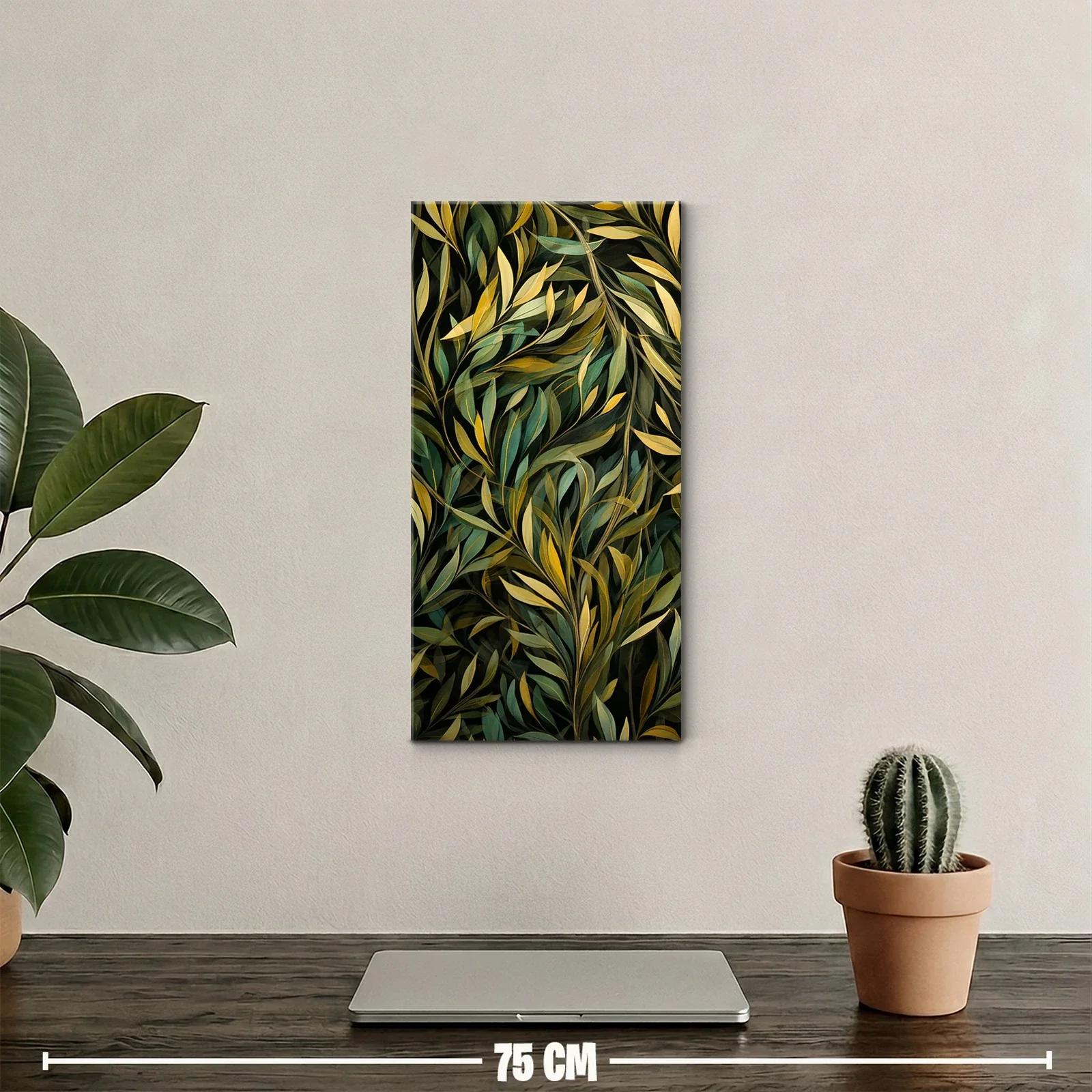 Cuadro de hojas alargadas tropicales en capas — miniatura 2