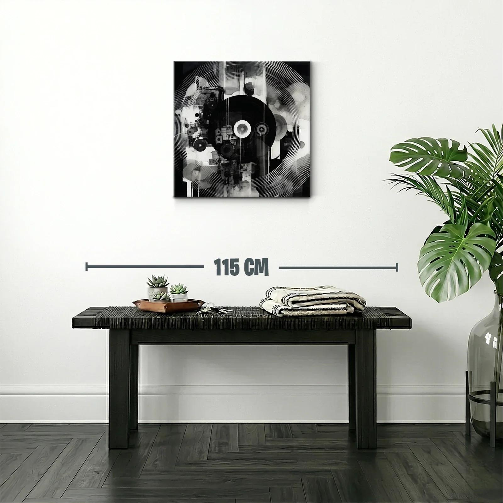 Arte abstracto moderno en contraste monocromo elegante — miniatura 2