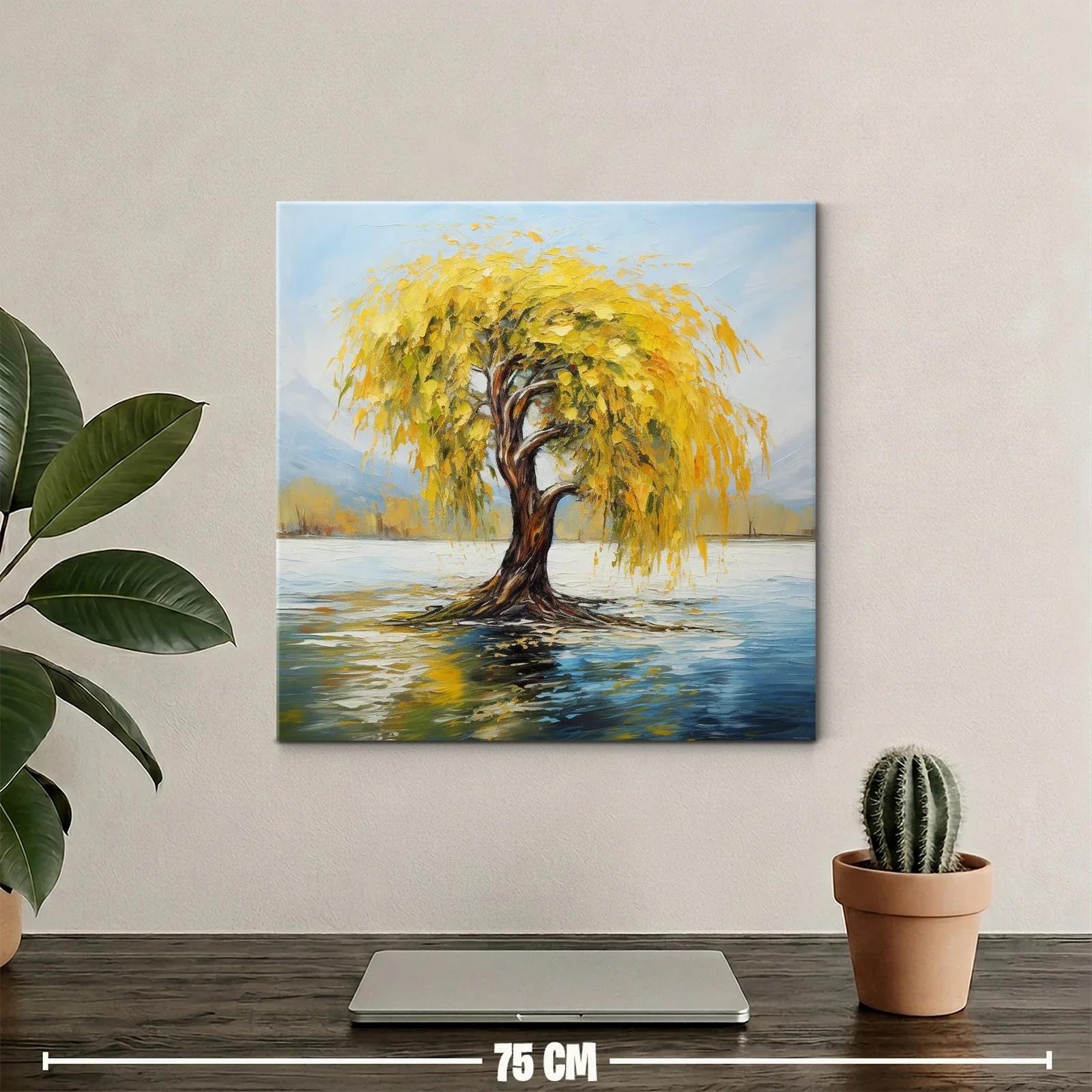Árbol Dorado en Lago Calmado con Reflejos Vibrantes — miniatura 2