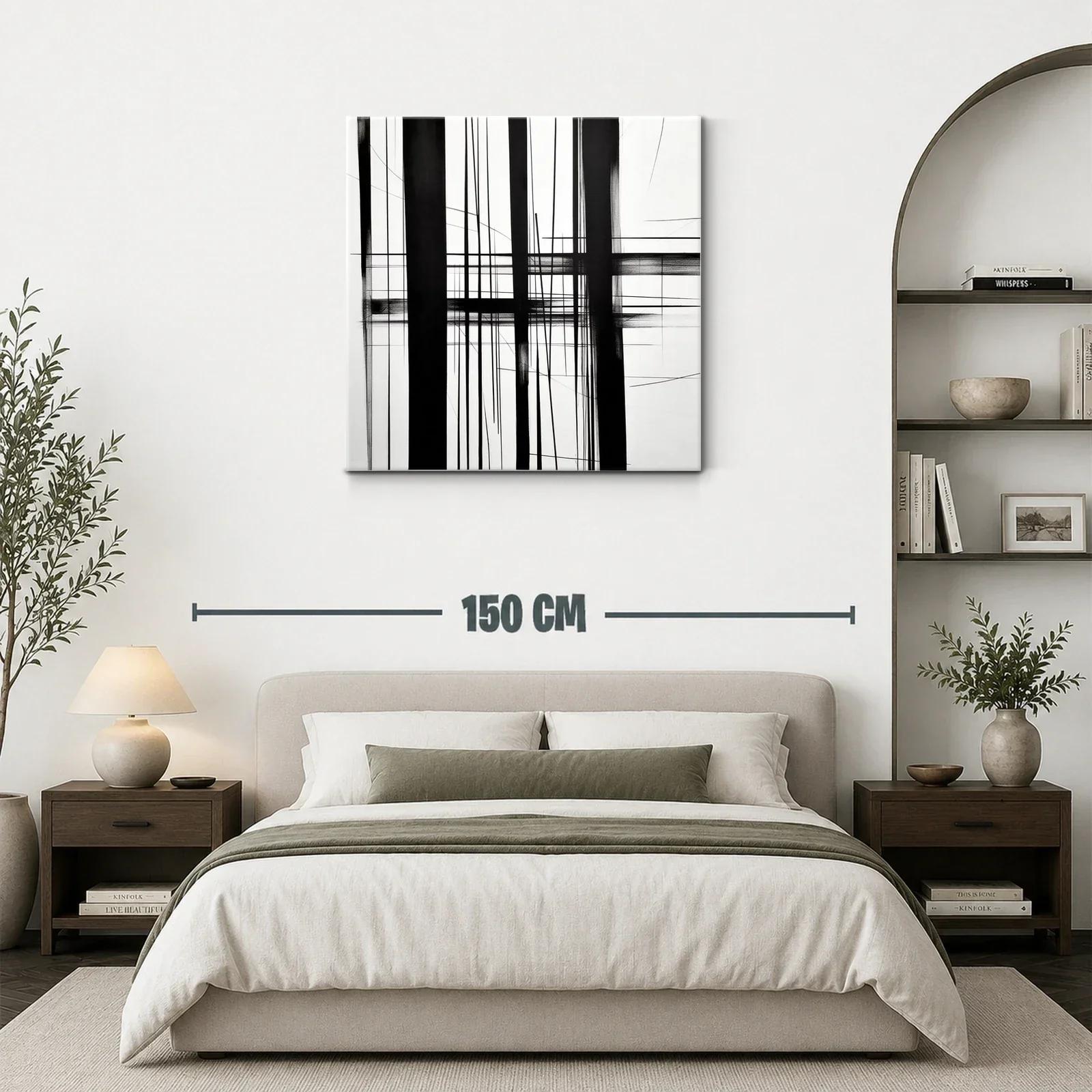 Composición abstracta en blanco y negro con líneas geométricas — miniatura 3