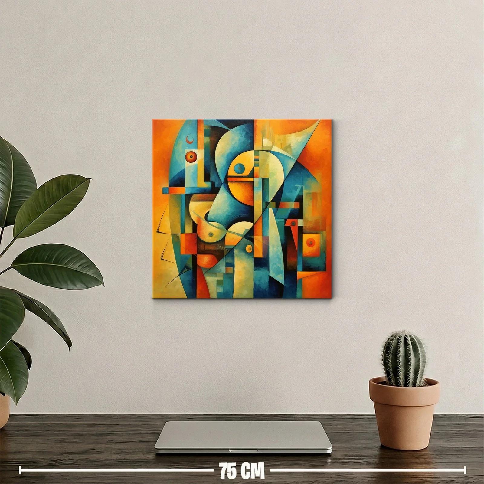 Composición abstracta en vibrantes tonos cálidos y fríos — miniatura 2