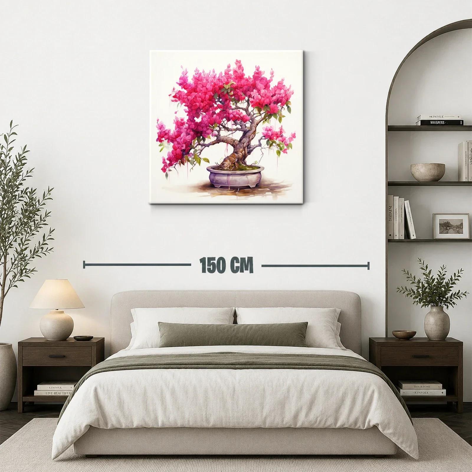 Bonsái con flores vibrantes en tonos rosas y verdes — miniatura 3