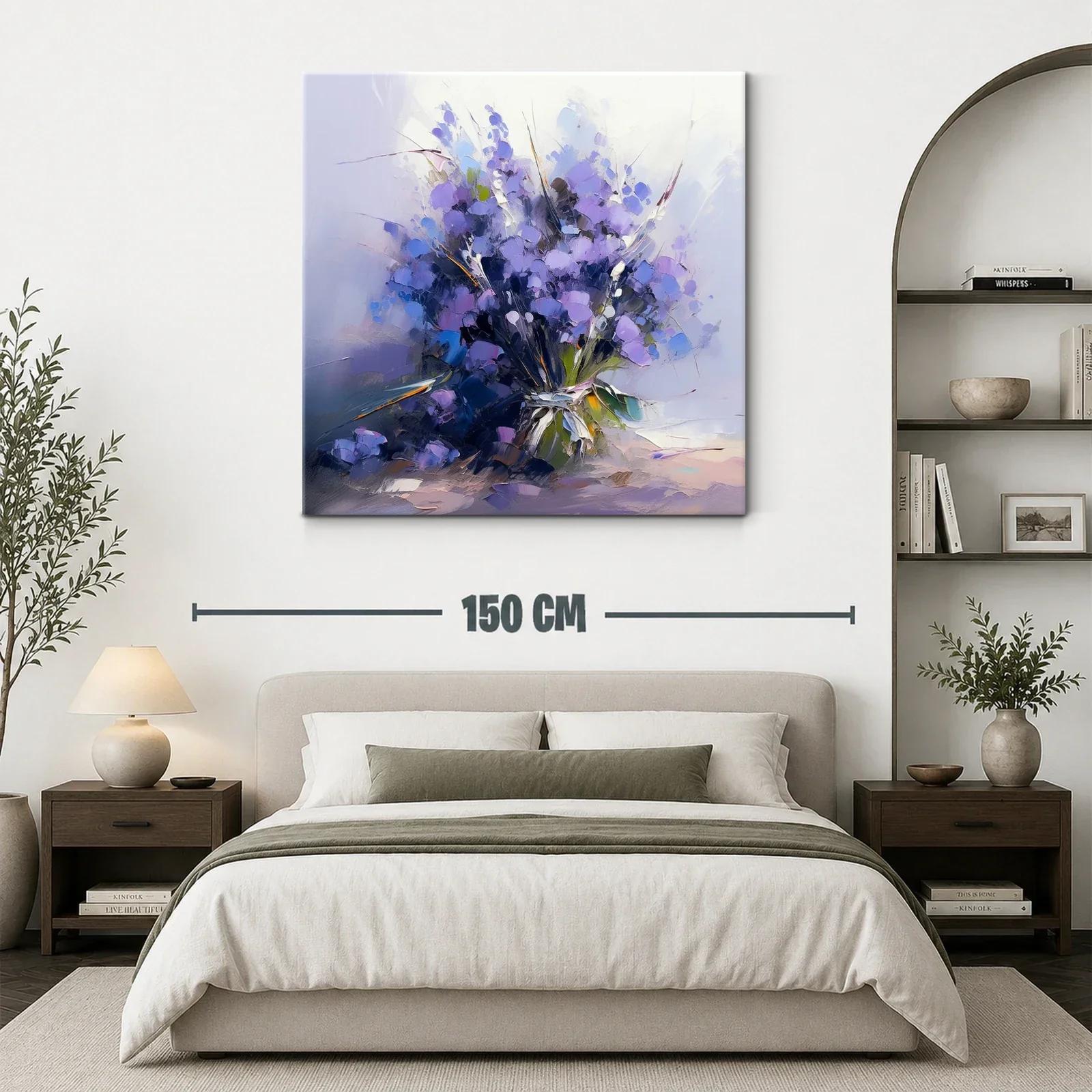 Ramito de flores en tonos lilas y azules vibrantes — miniatura 3