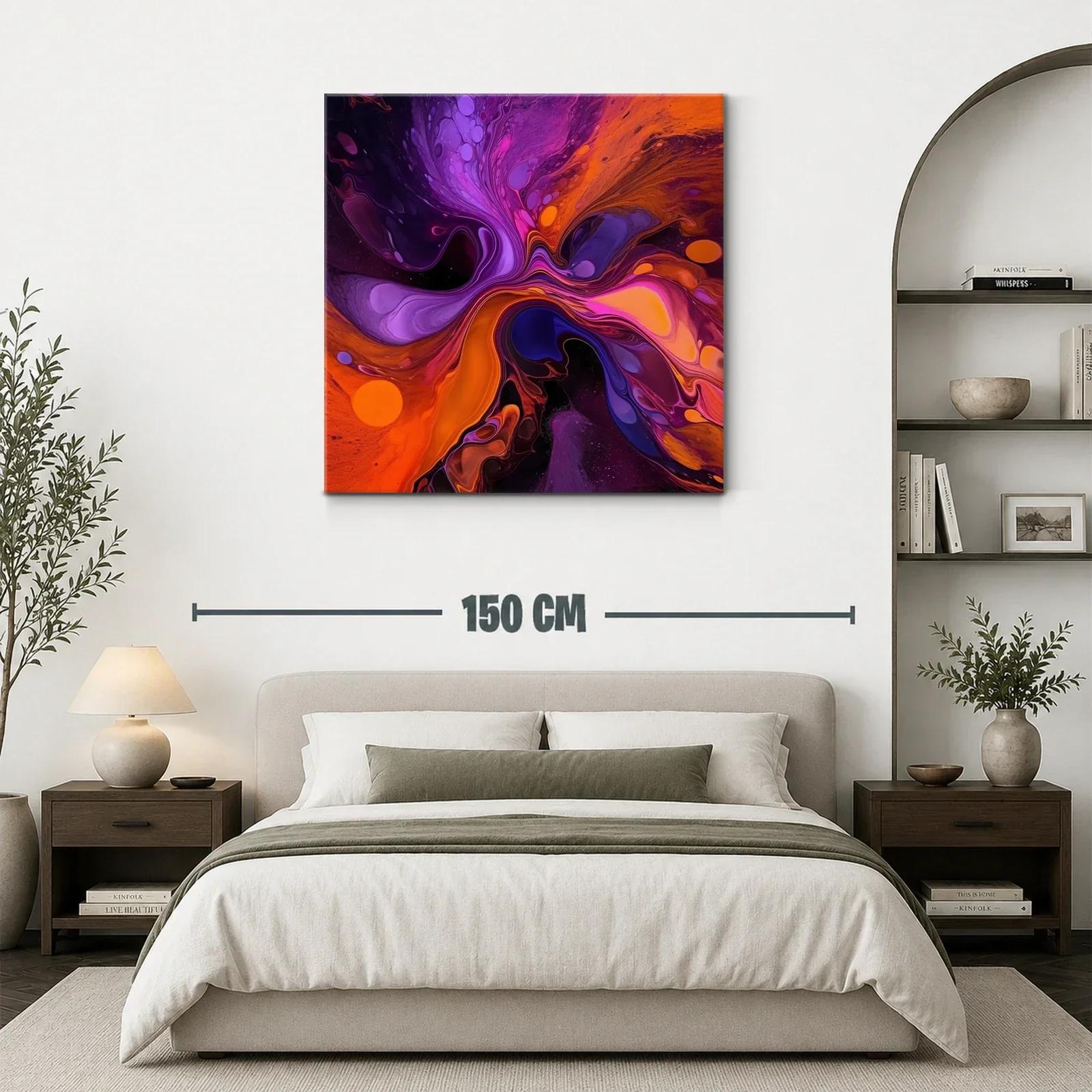 Explosión abstracta en tonos morados y naranjas vibrantes — miniatura 3