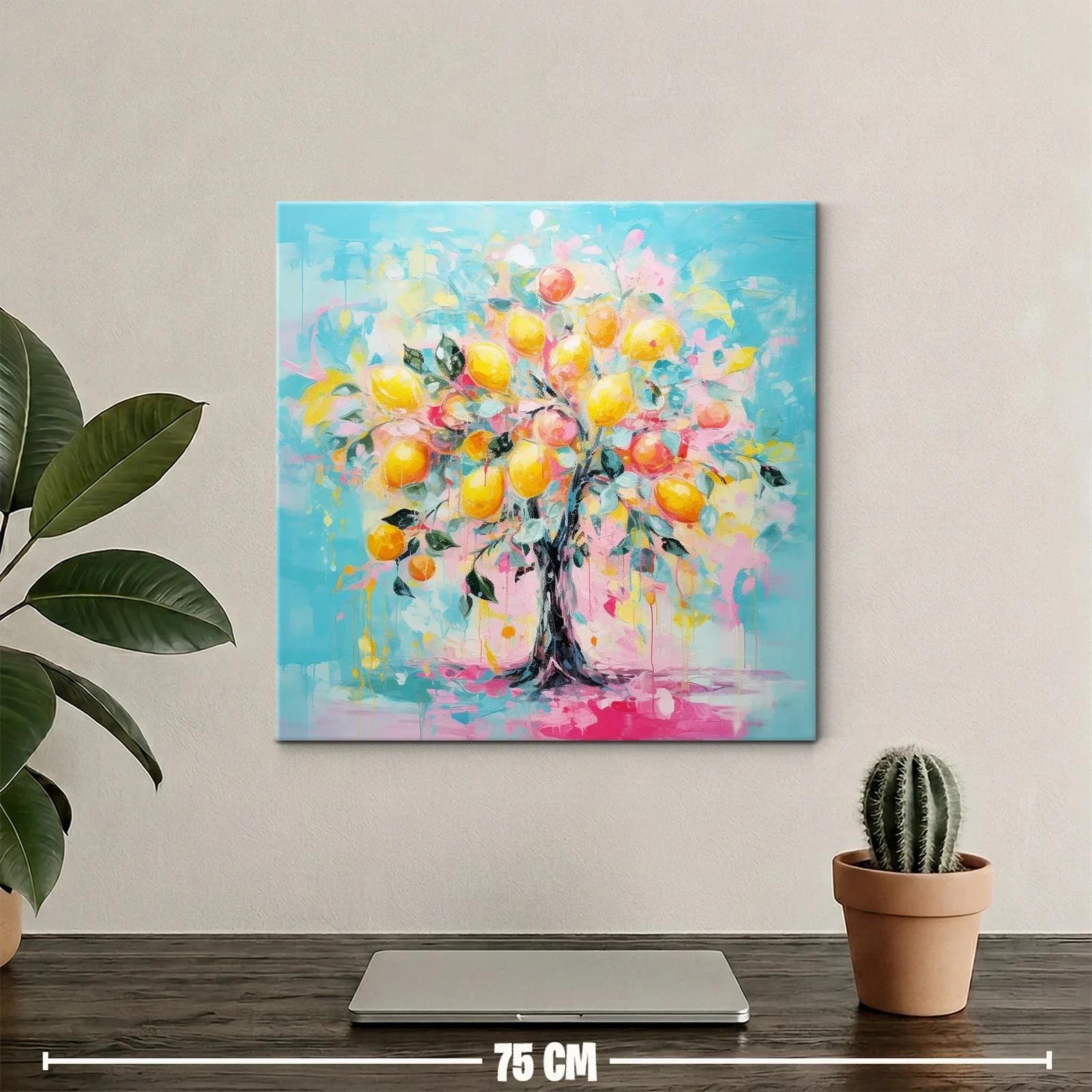 Árbol vibrante con frutos en tonos pastel y azul cielo — miniatura 2