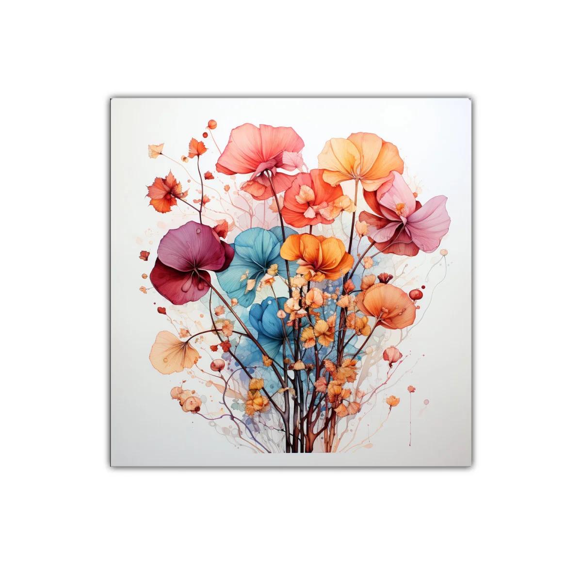 Cuadro con ramo de flores vibrantes y delicadas — imagen principal