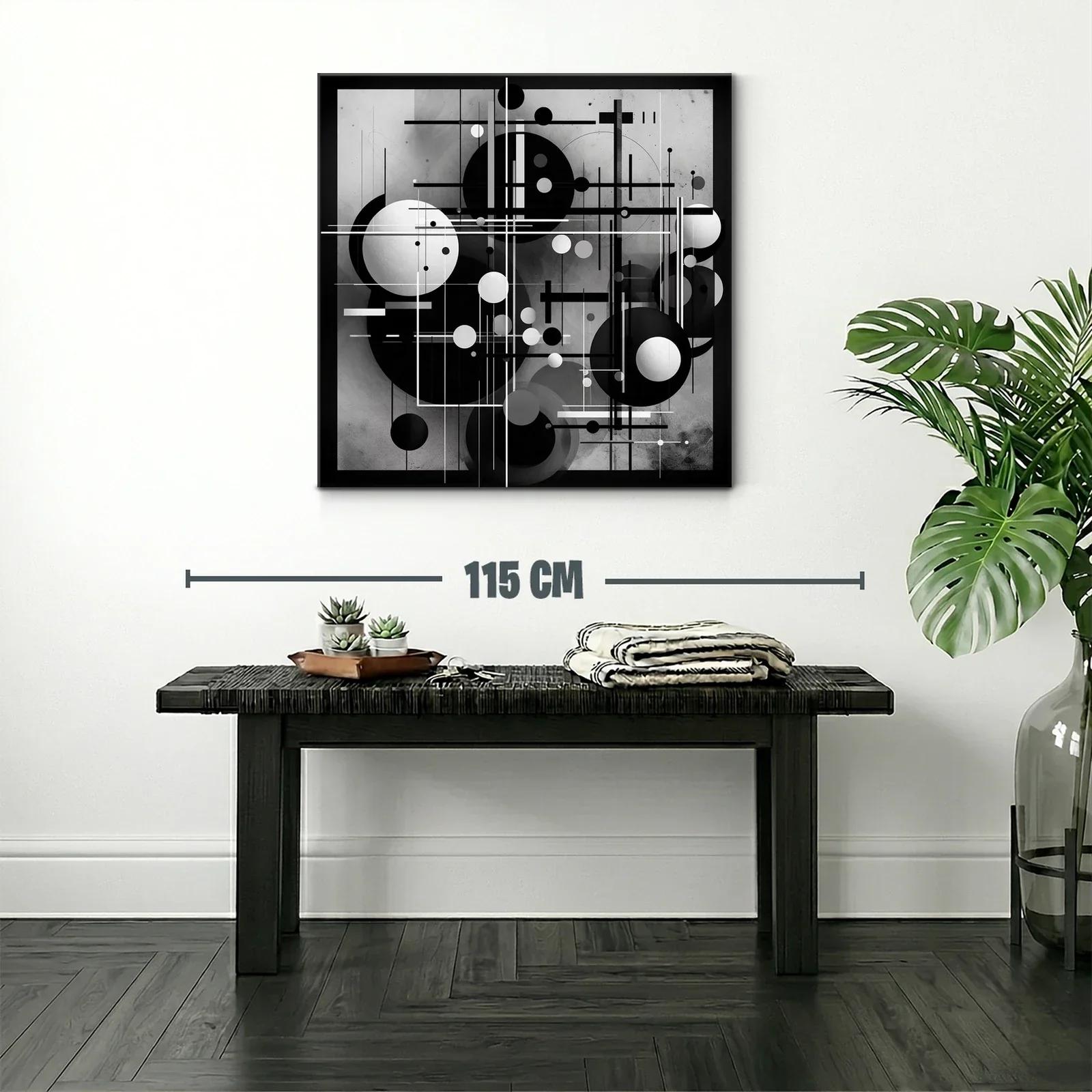 Arte abstracto geométrico en blanco y negro elegante — miniatura 2