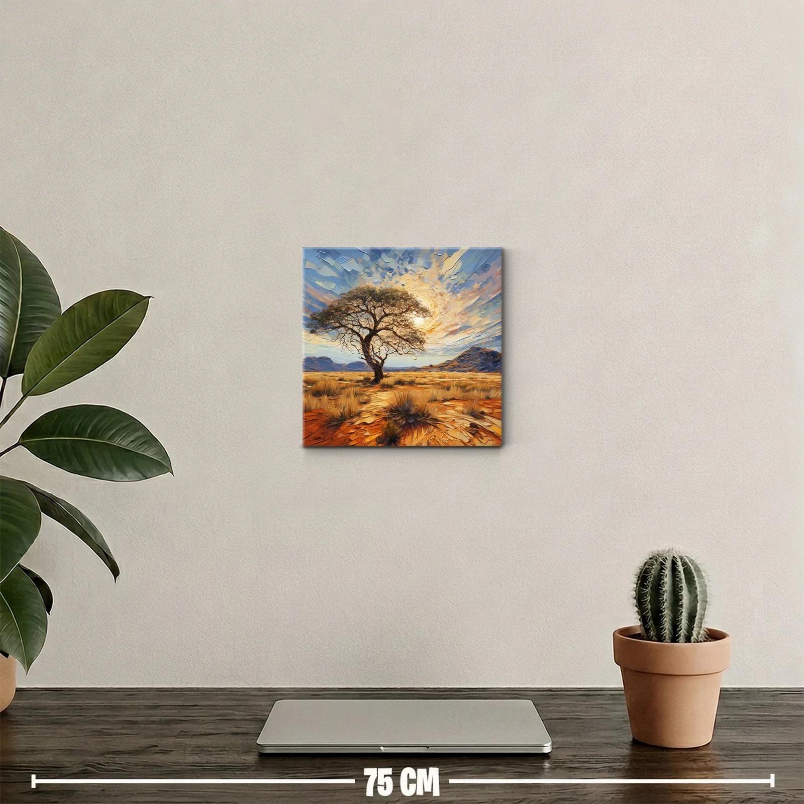 Serenidad del paisaje árido con un árbol solitario — miniatura 2