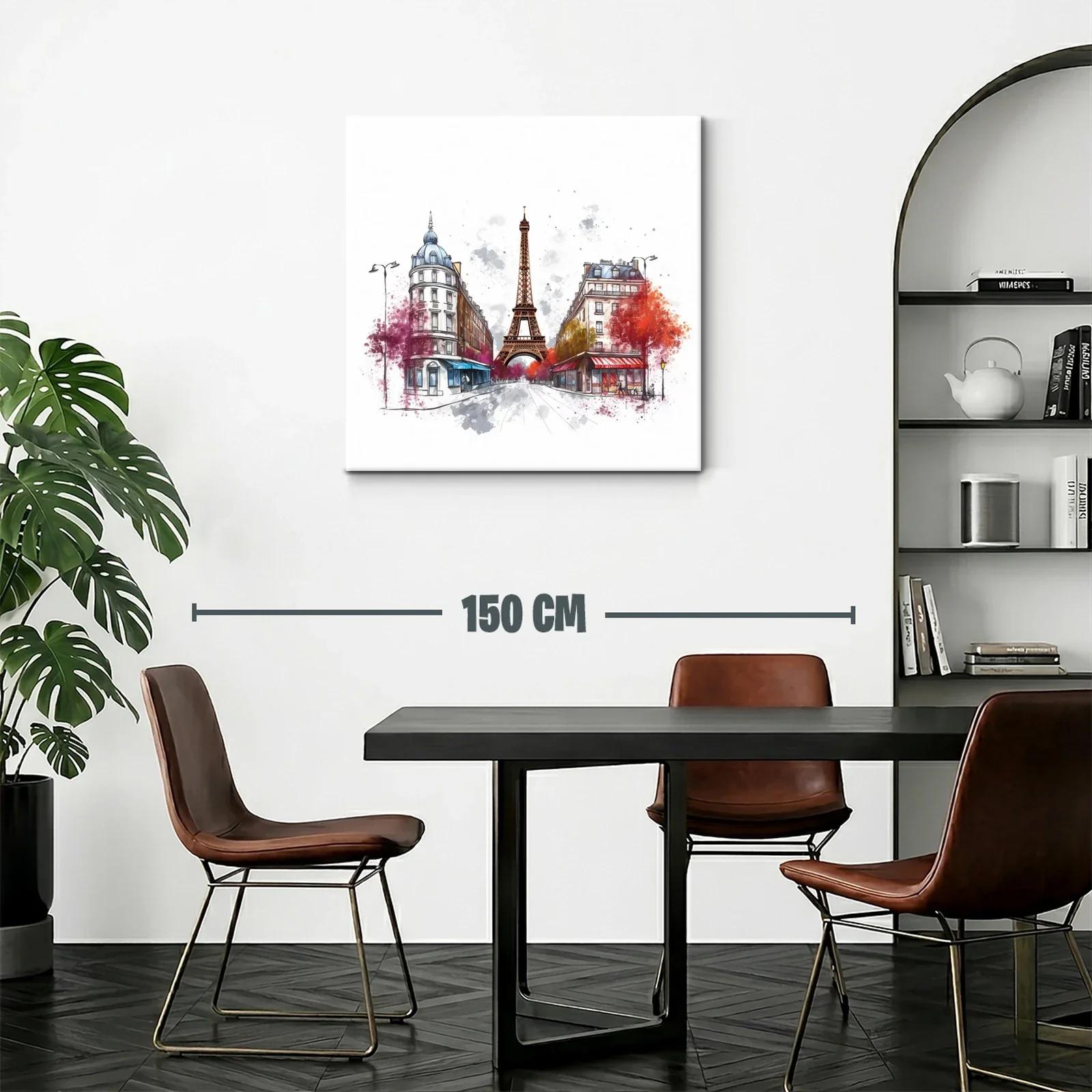 Ilustración urbana con la Torre Eiffel y fachadas parisinas — miniatura 2