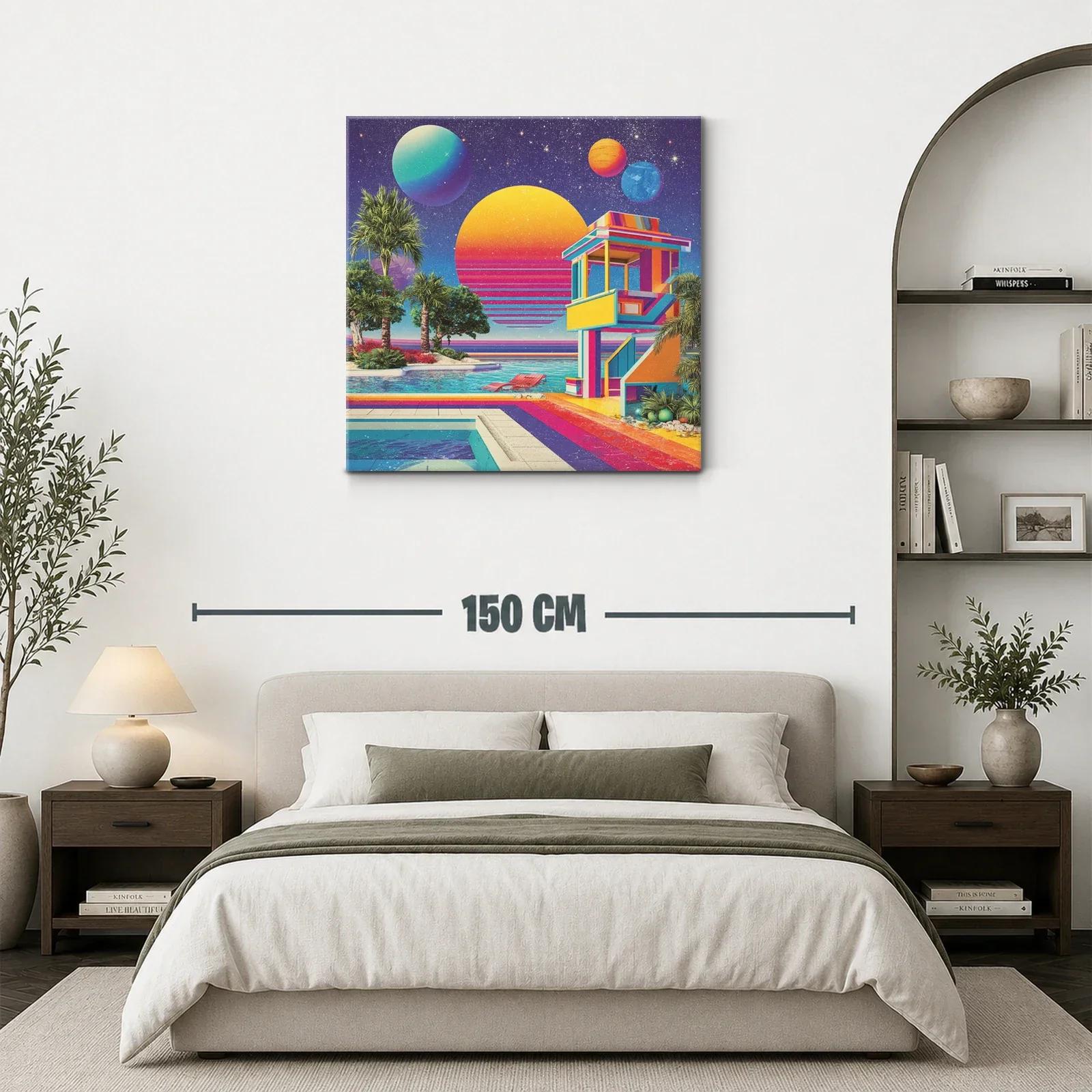 Paraíso futurista con tonos vibrantes y atmósfera onírica — miniatura 3