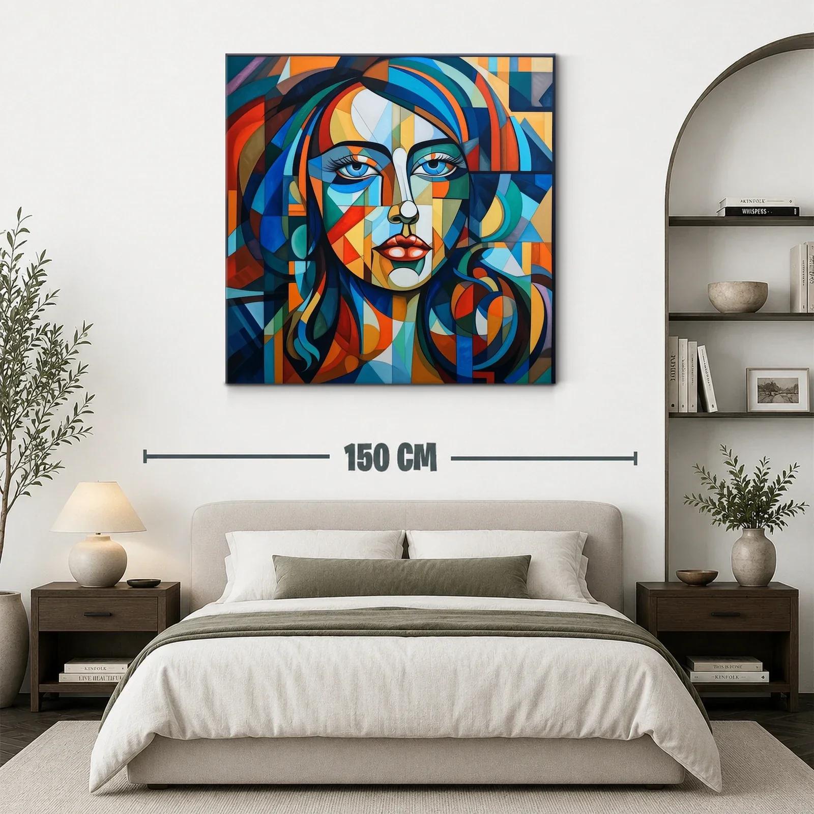 Retrato femenino en estilo cubista vibrante y contemporáneo — miniatura 3