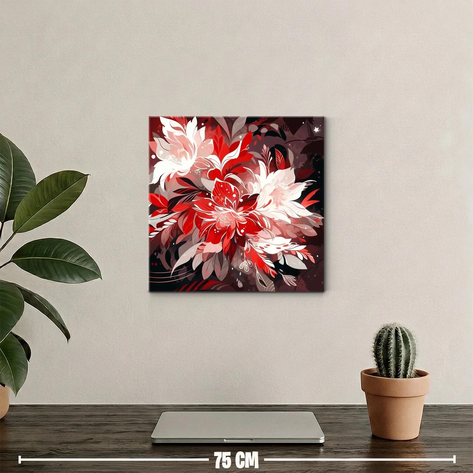 Arte floral en tonos rojos intensos y neutrales cálidos — miniatura 2