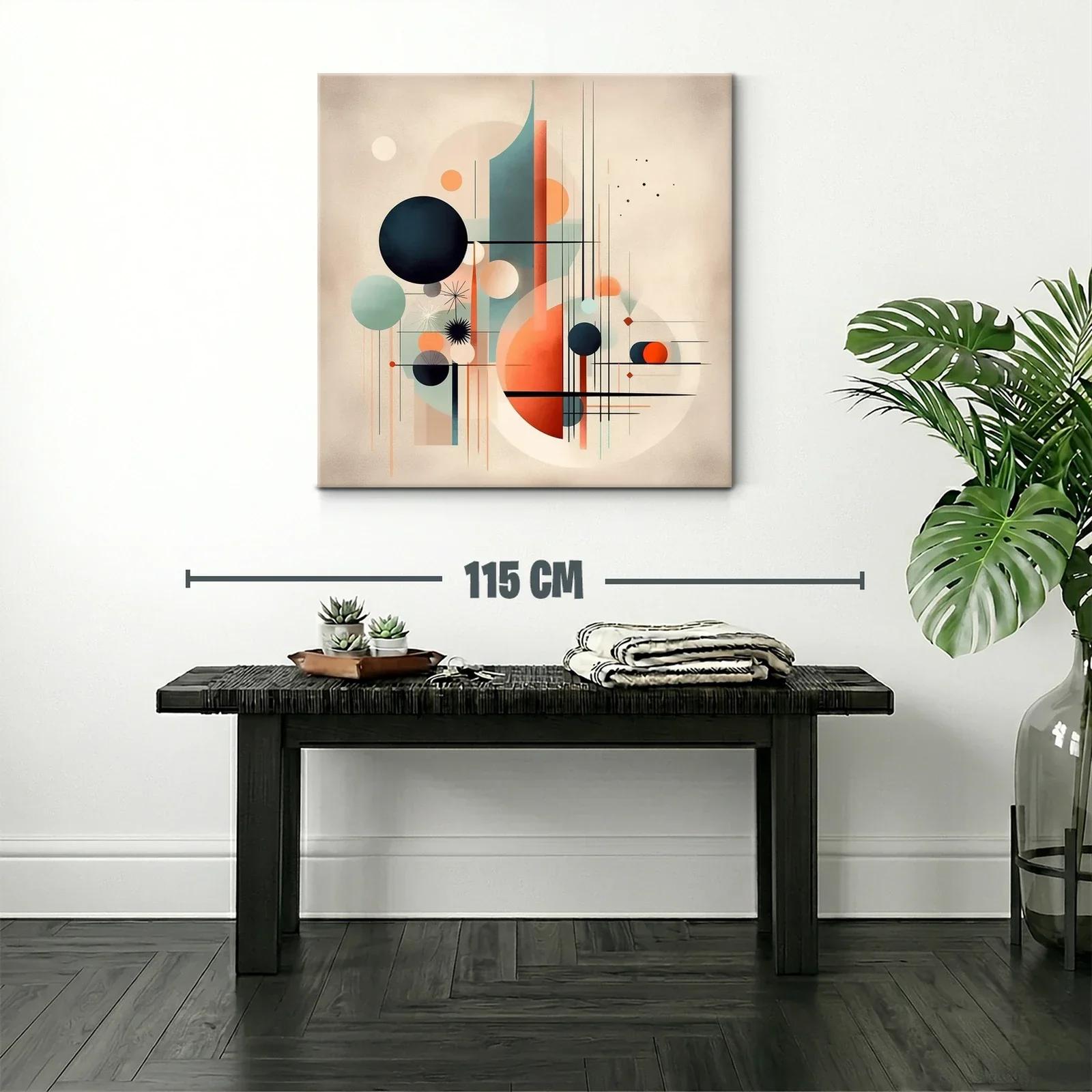 Composición geométrica abstracta en tonos cálidos y fríos — miniatura 2