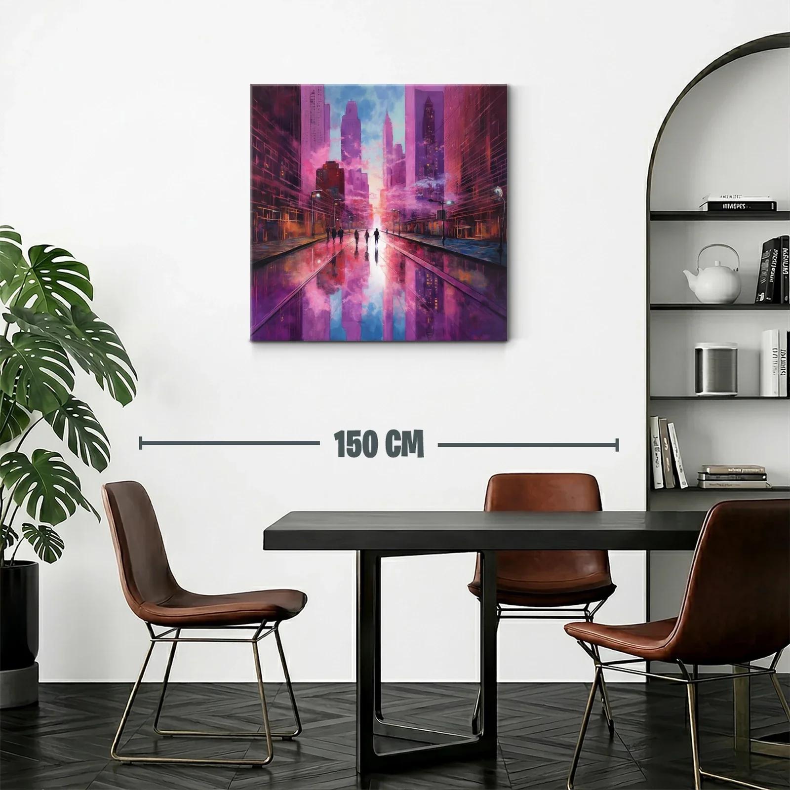 Paisaje urbano al atardecer con reflejos vibrantes — miniatura 2