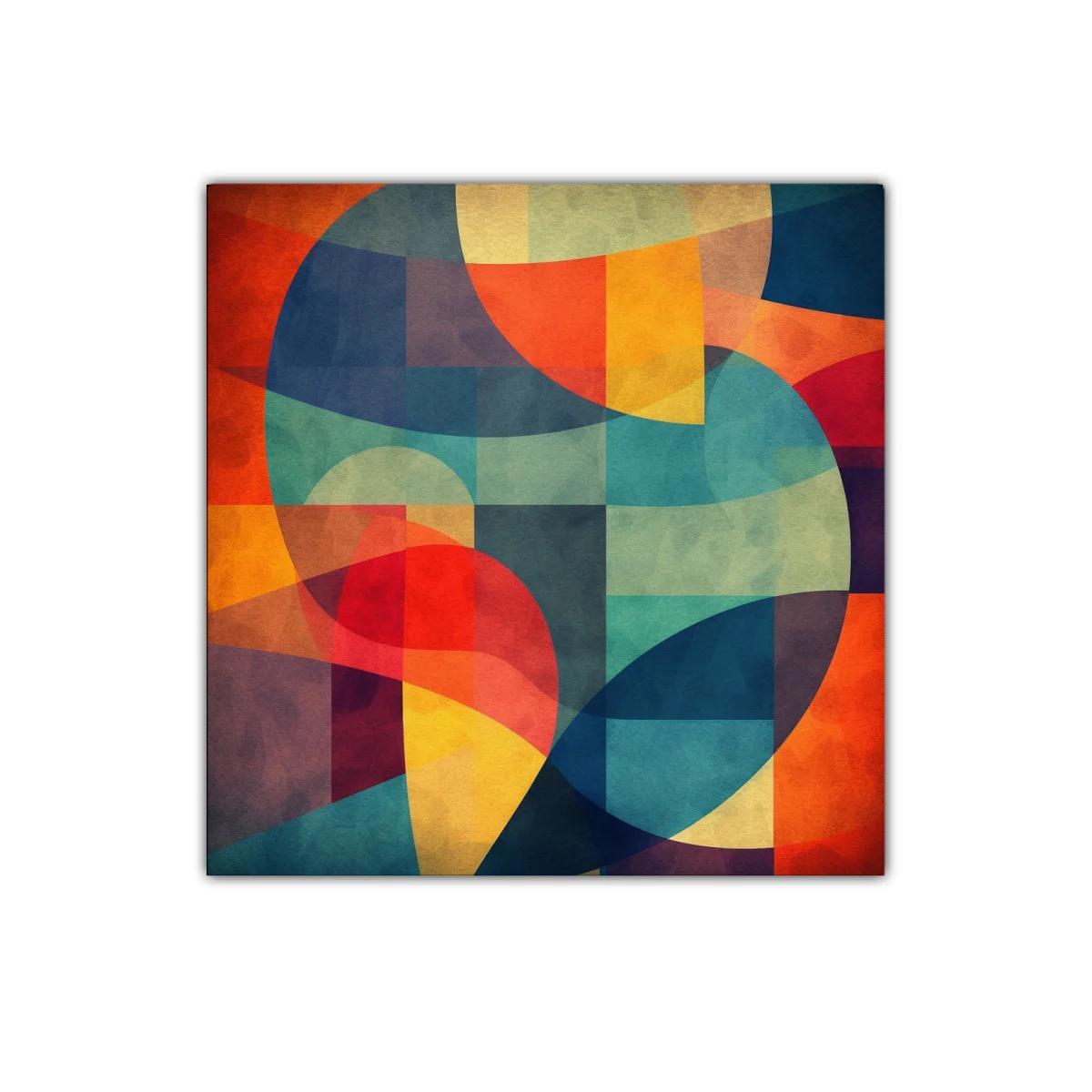 Composición abstracta con formas curvas y colores vibrantes