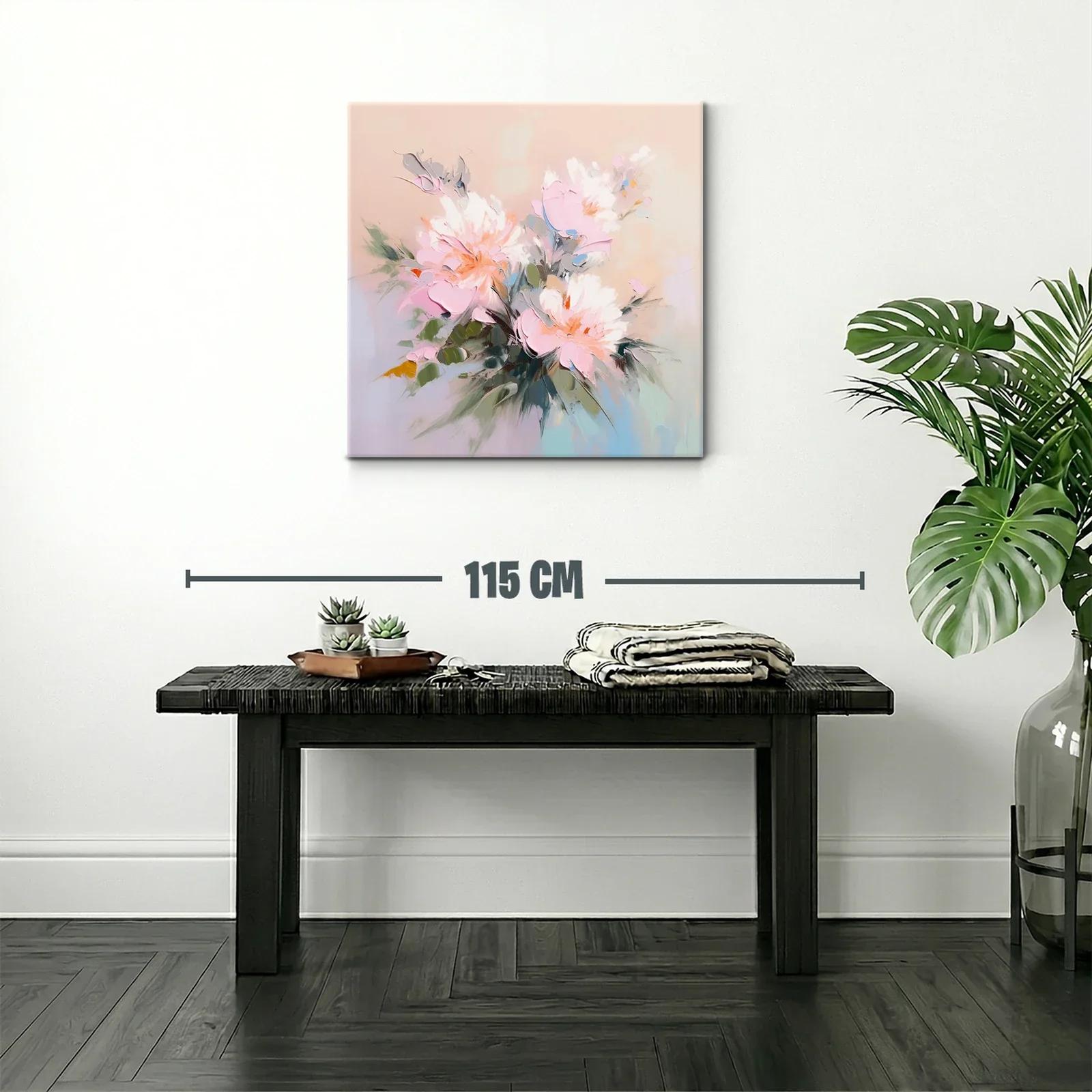 Cuadro floral con tonos pastel y pinceladas suaves — miniatura 2