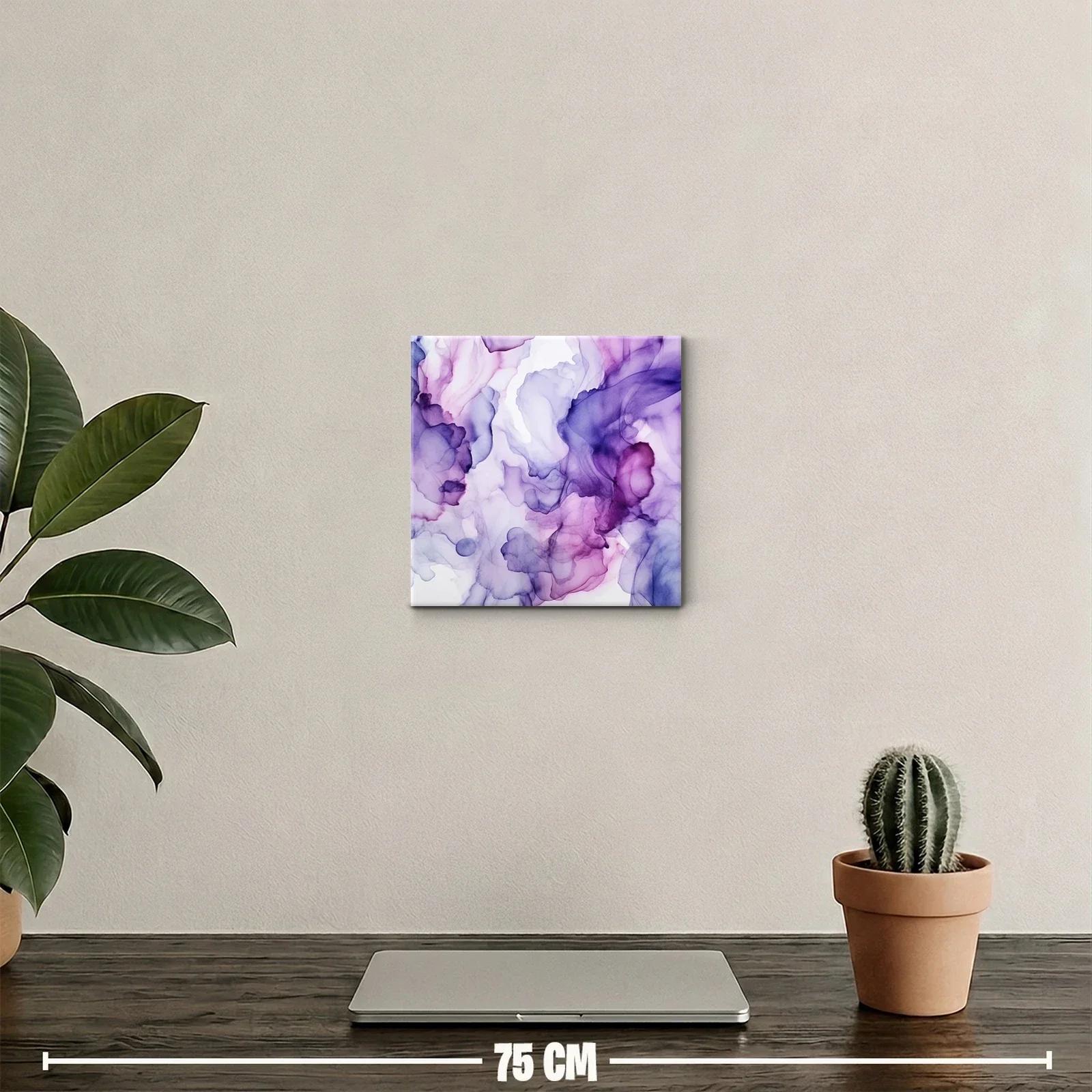 Cuadro abstracto en tonos púrpura y lavanda para decoración — miniatura 2