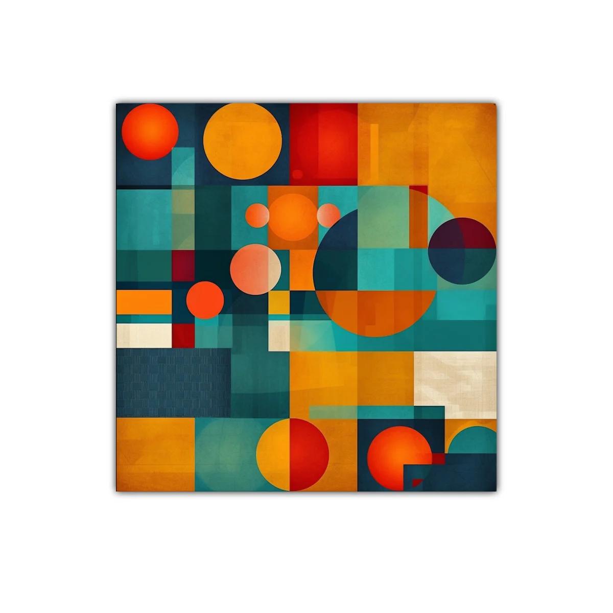 Cuadro abstracto con formas geométricas y colores cálidos — imagen principal