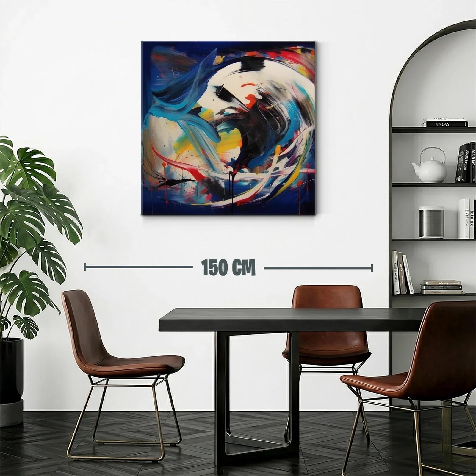 Cuadro abstracto vibrante con energía y movimiento dinámico — miniatura 2