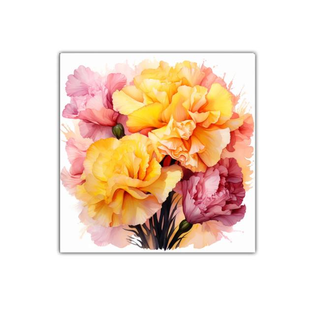 Cuadro decorativo con flores cálidas y vibrantes