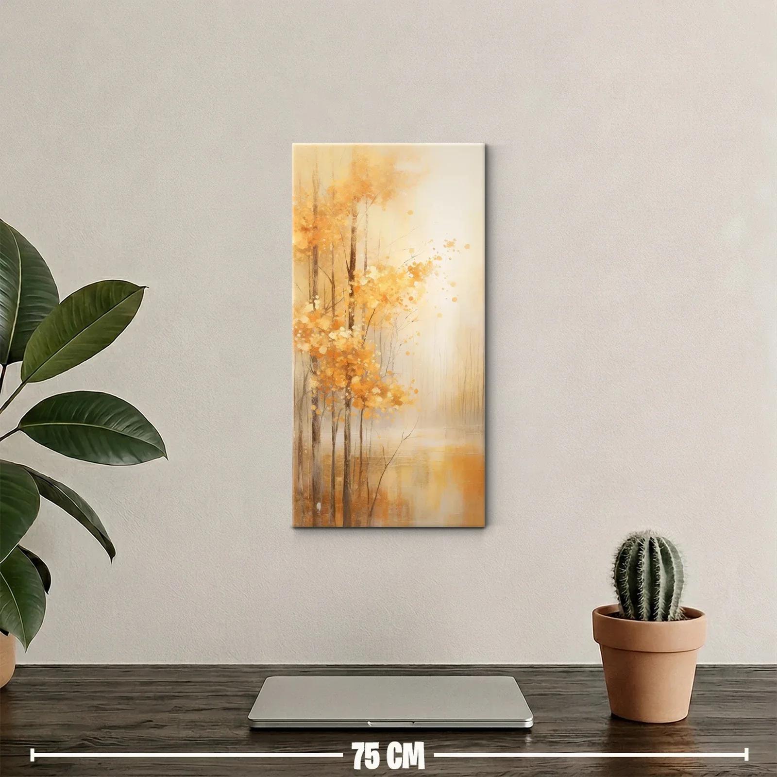 Cuadro árboles otoñales junto al agua calma — miniatura 2