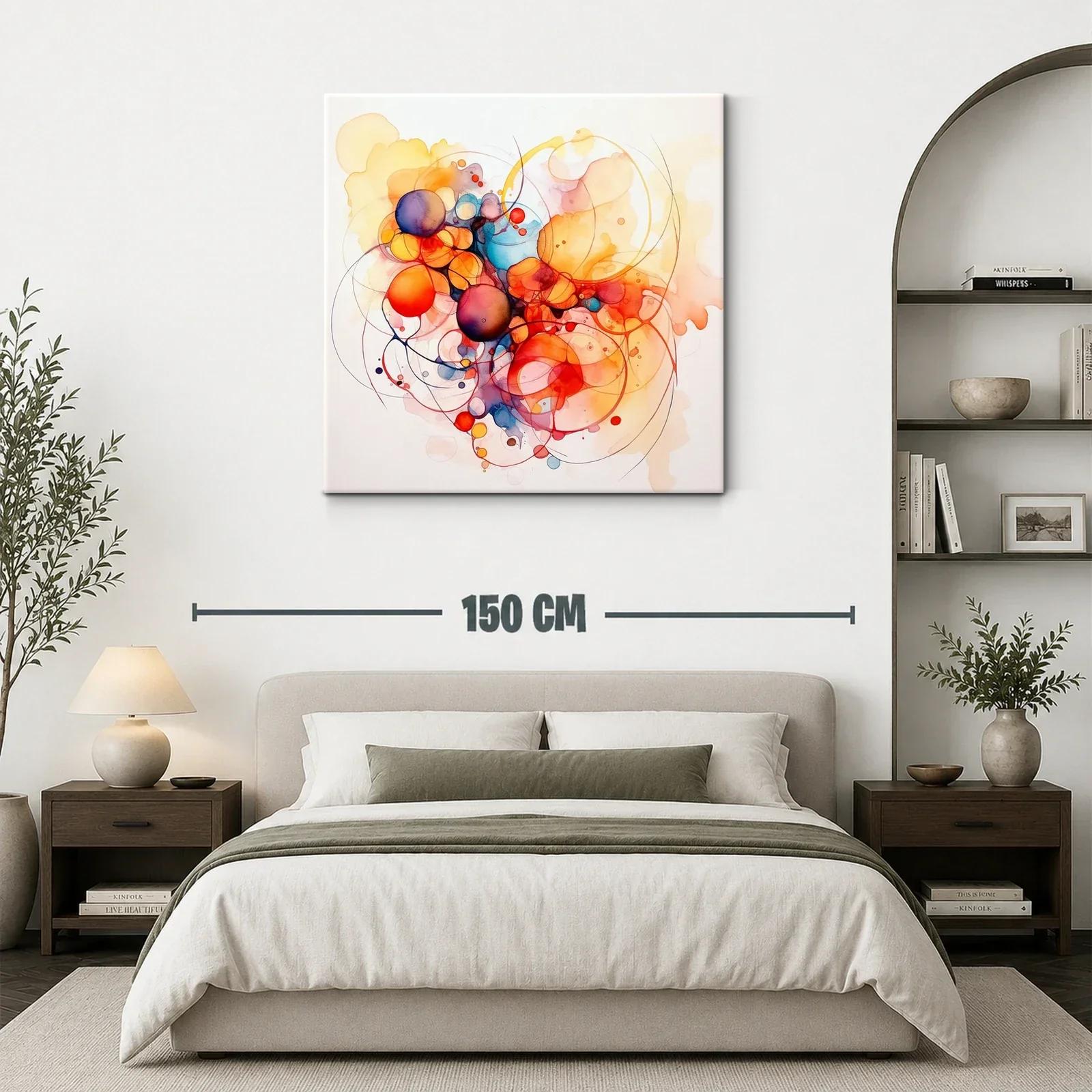 Composición abstracta con esferas en tonos cálidos y fríos — miniatura 3