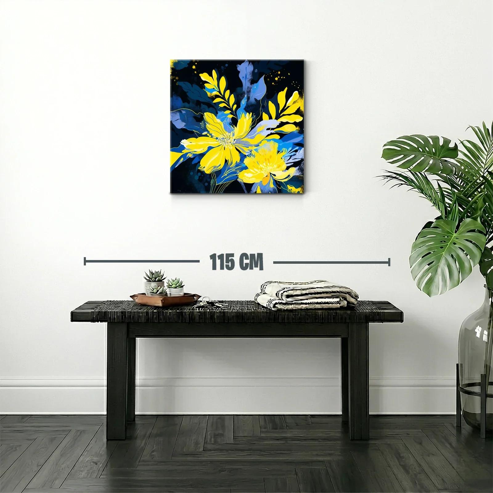 Flores vibrantes en tonos amarillos y azules expresivos — miniatura 2