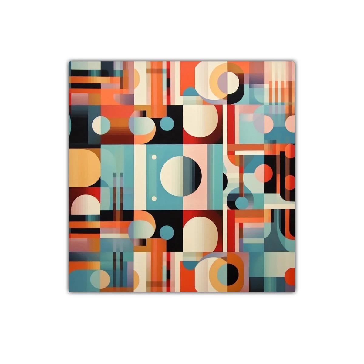 Abstracto geométrico con tonos cálidos y fríos