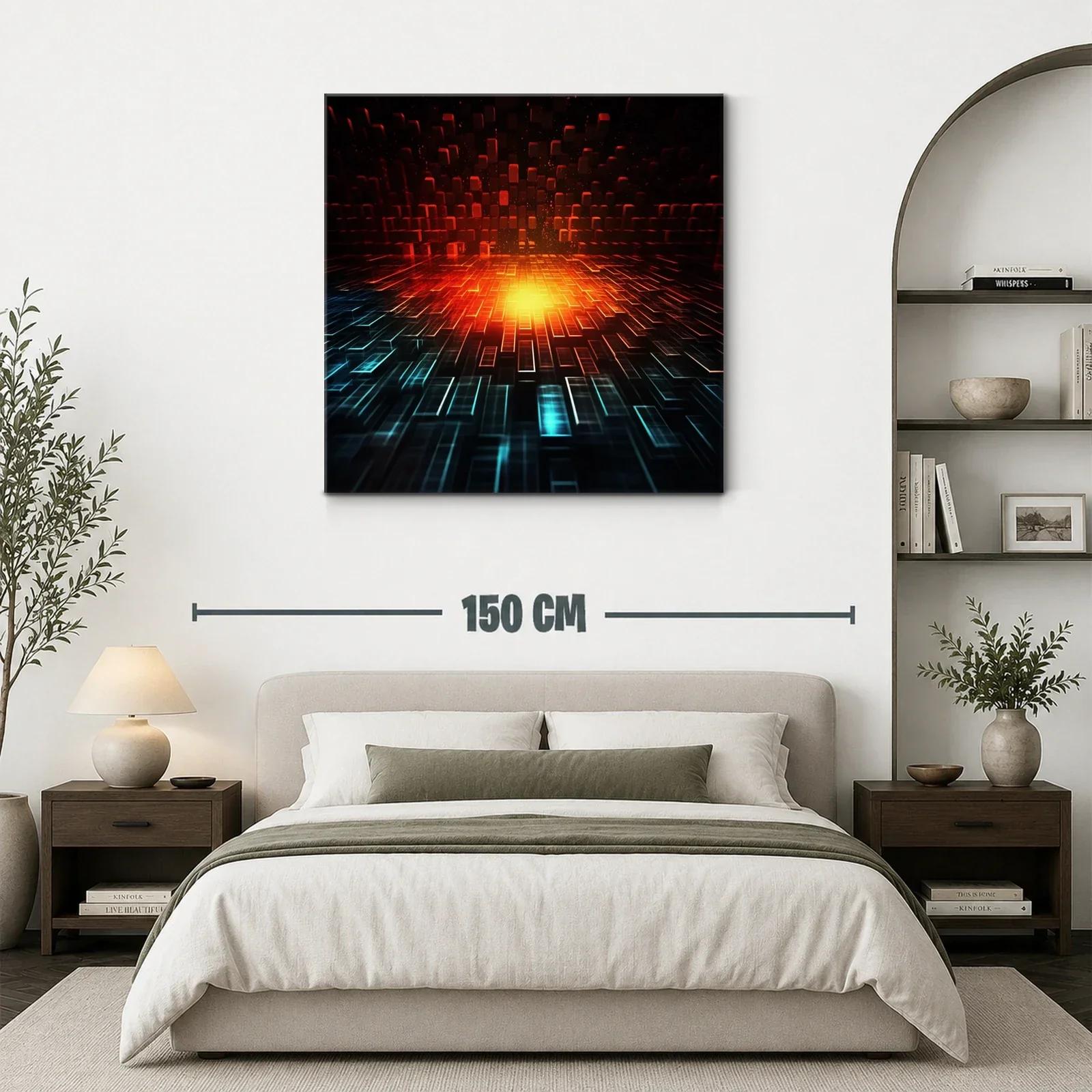 Impactante obra de arte digital con luz y geometría vibrante — miniatura 3