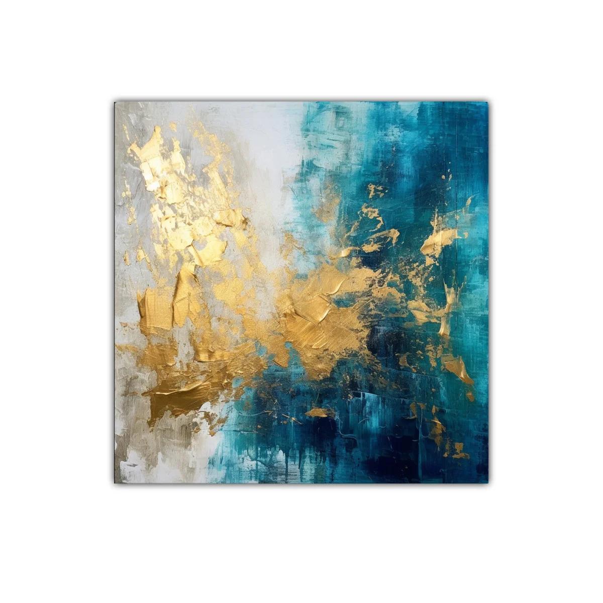 Composición abstracta en tonos azul y dorado elegante — imagen principal