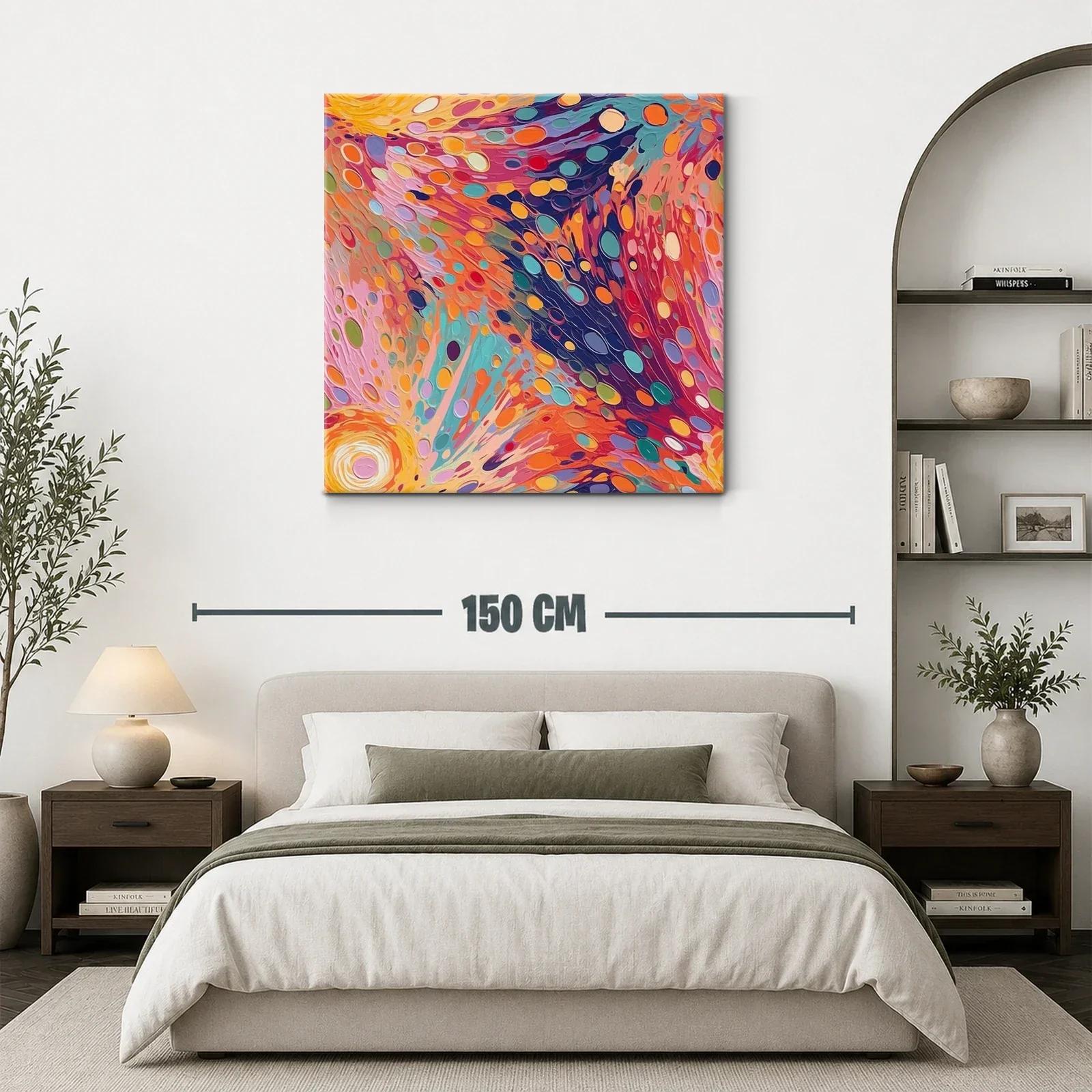 Cuadro vibrante con formas abstractas en tonos cálidos — miniatura 3