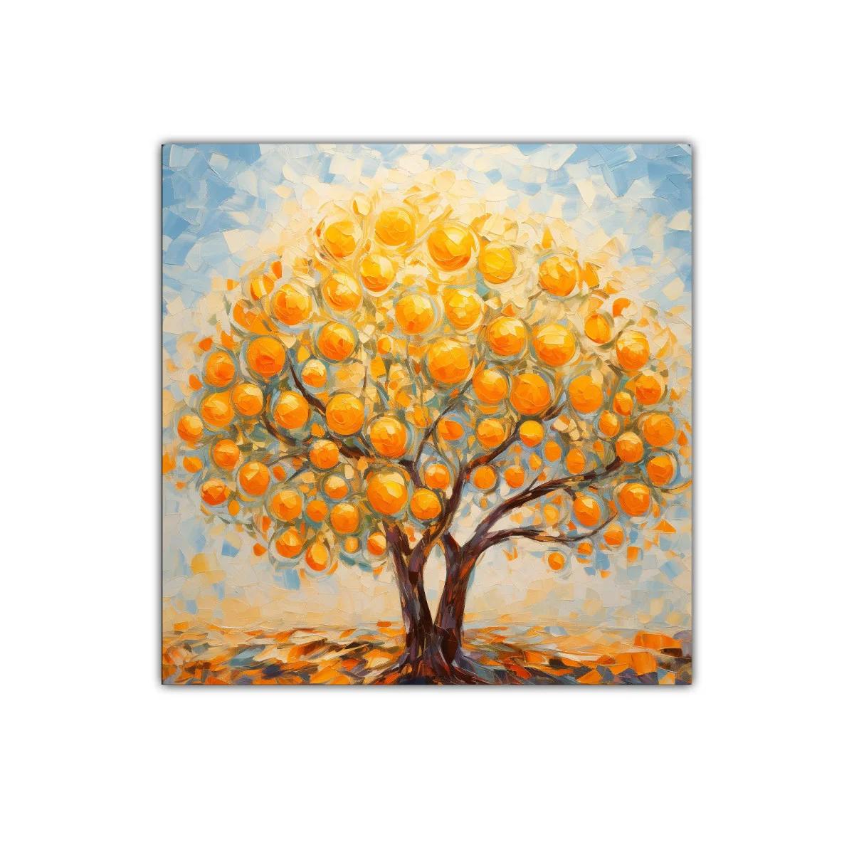 Árbol de naranjas iluminado en tonos cálidos y vibrantes — imagen principal