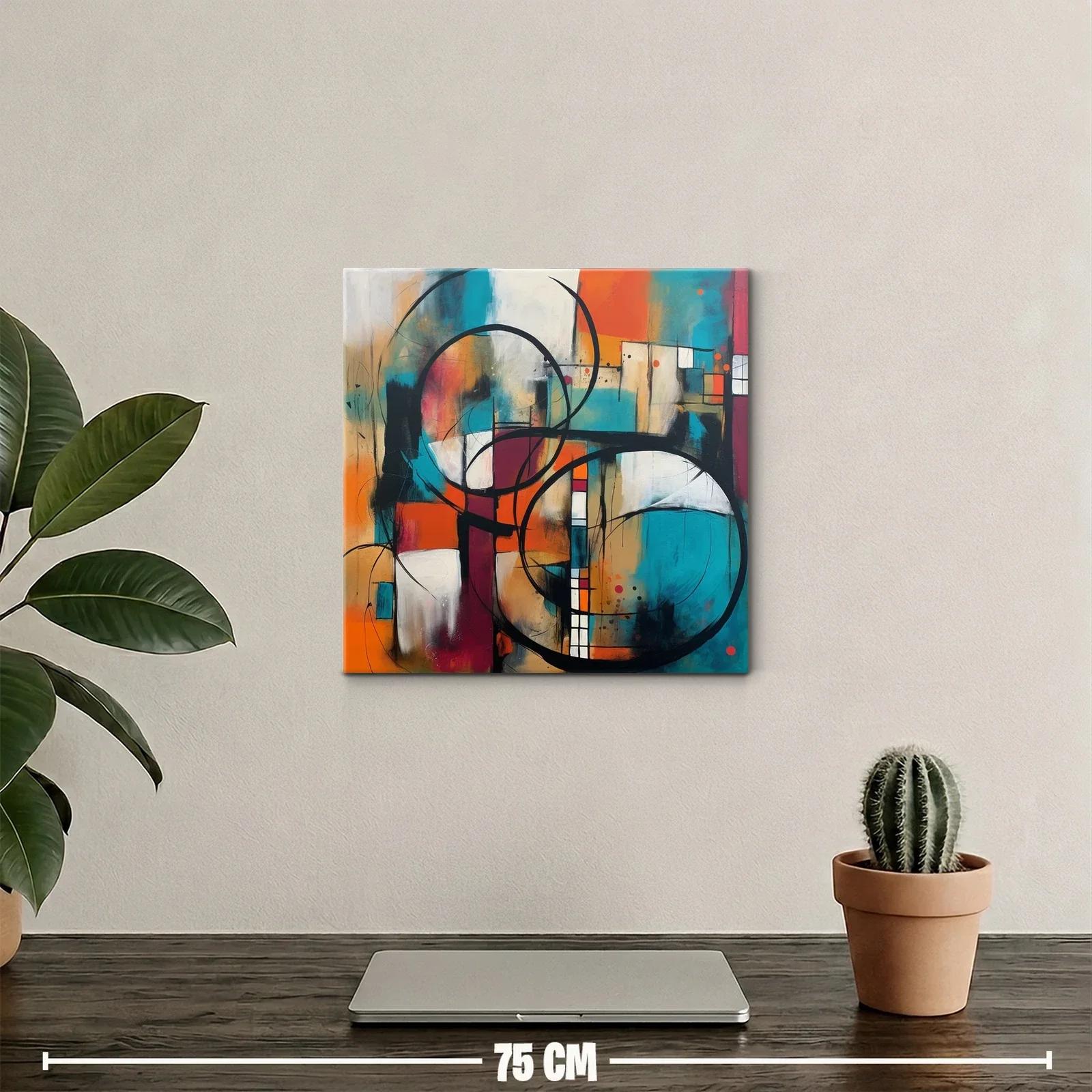 Composición abstracta en tonos vivos y formas circulares — miniatura 2