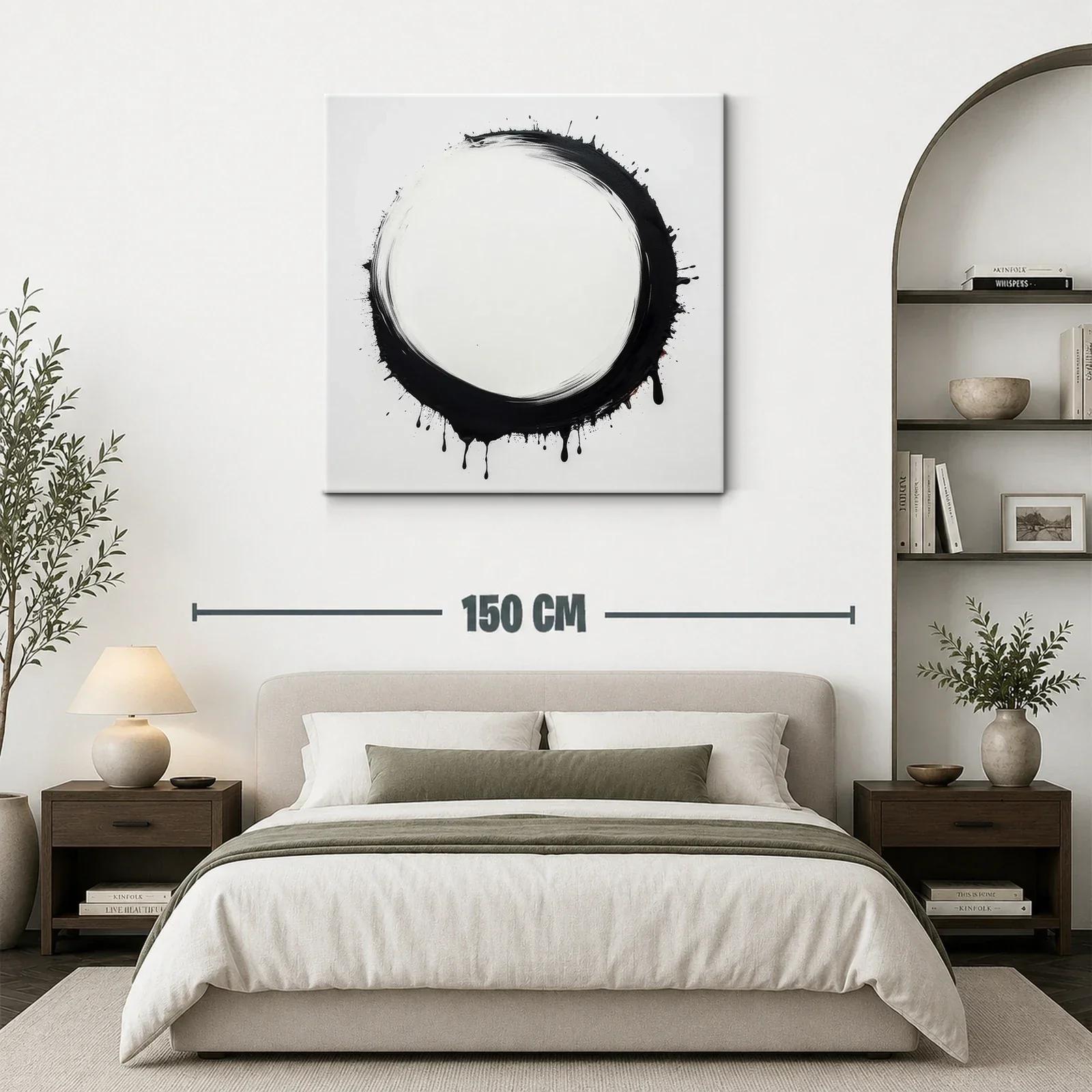 Círculo negro abstracto con efecto de goteo en fondo blanco — miniatura 3
