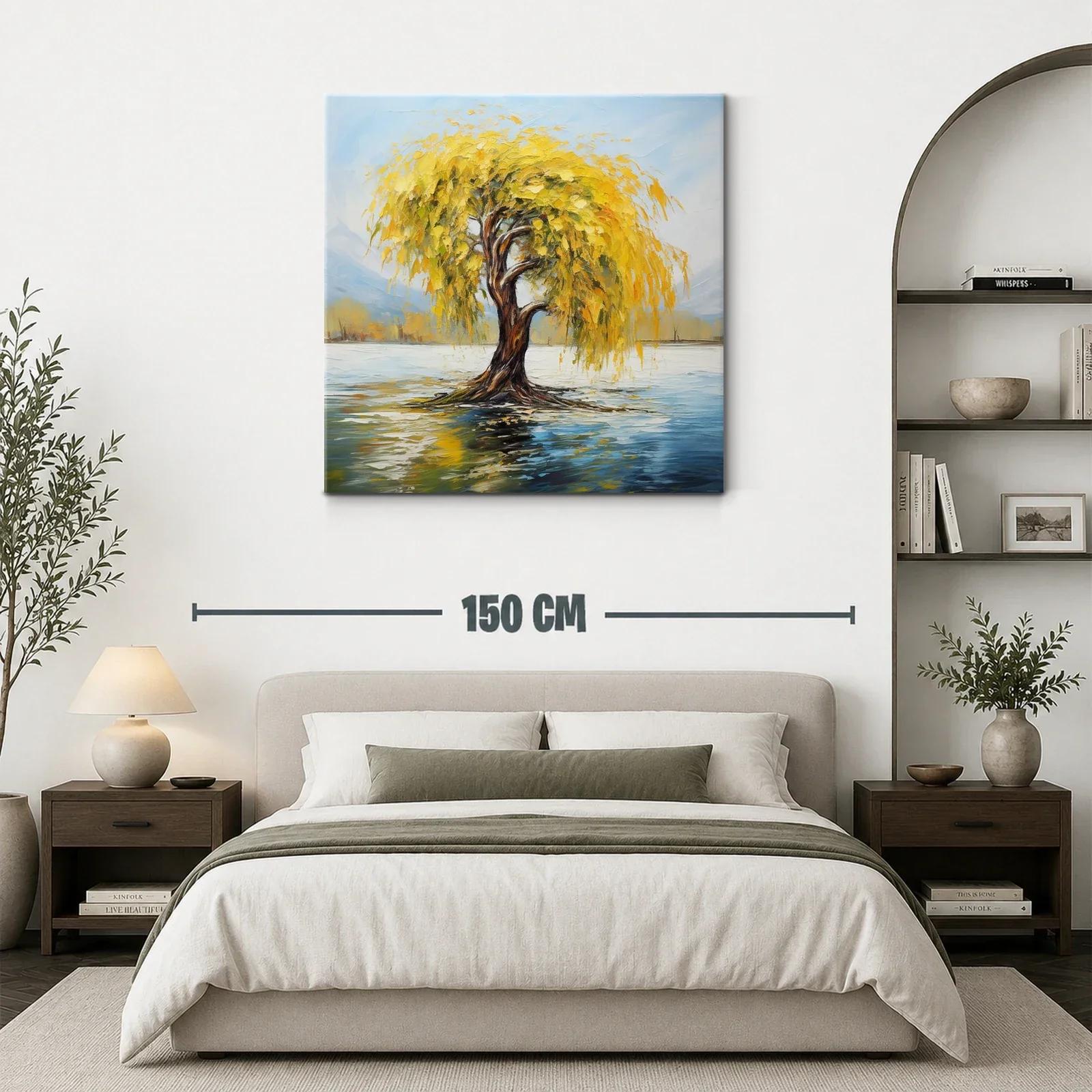 Árbol Dorado en Lago Calmado con Reflejos Vibrantes — miniatura 3