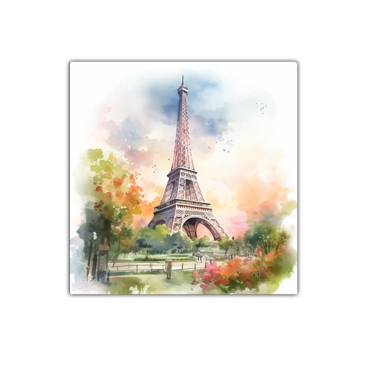 Cuadro decorativo con vista romántica de la Torre Eiffel — miniatura 1