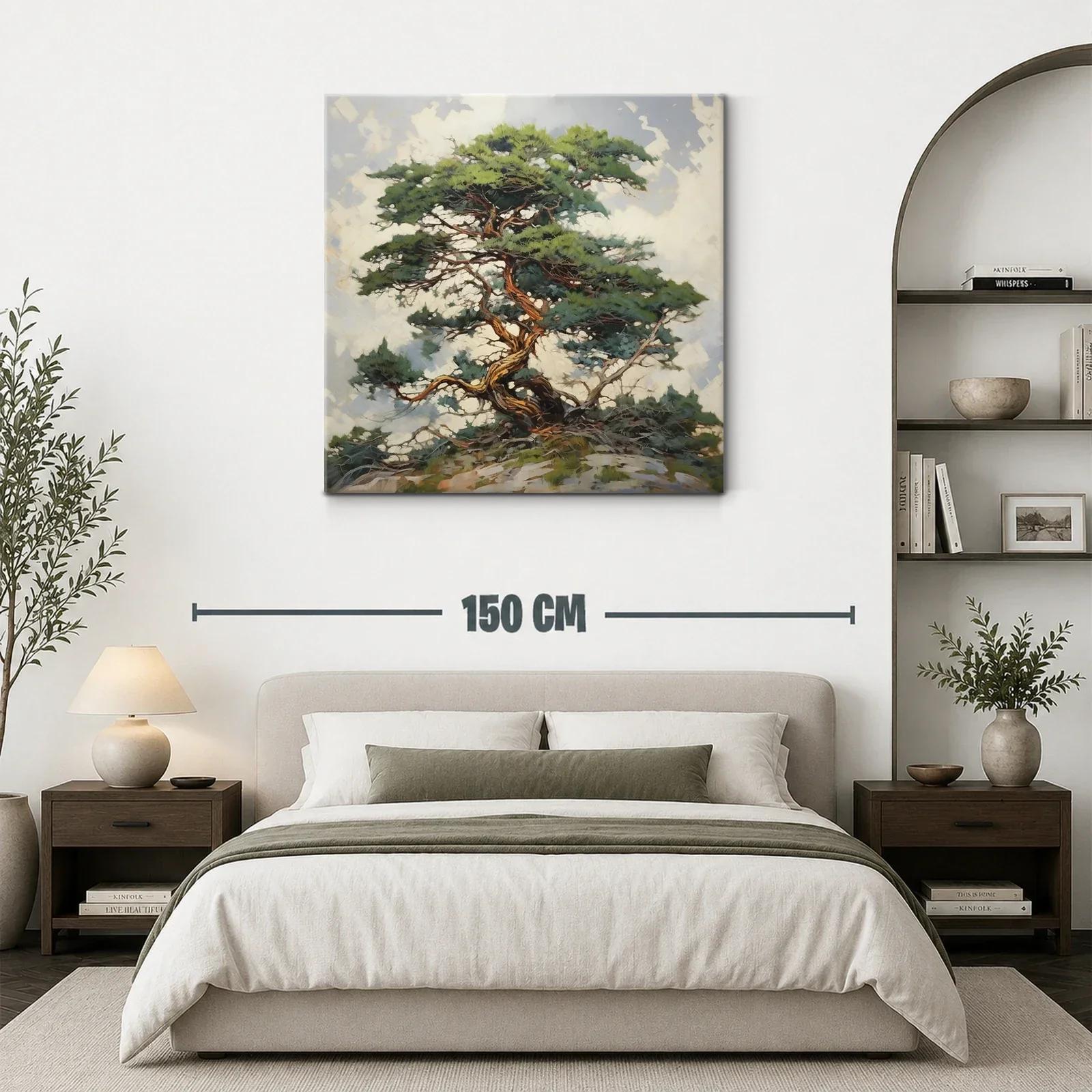 Árbol solitario con ramas retorcidas y follaje verde — miniatura 3