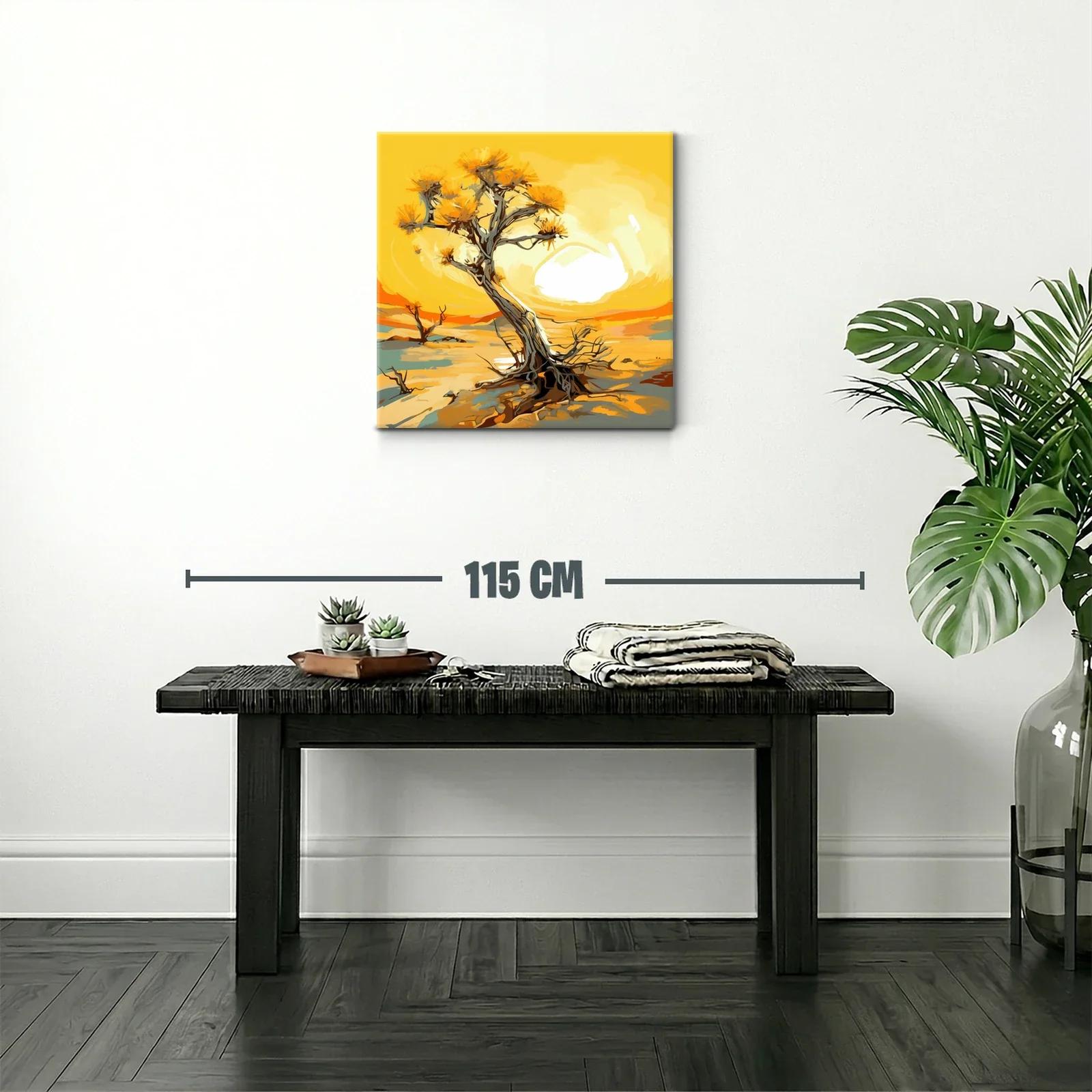 Árbol solitario en paisaje desértico iluminado al atardecer — miniatura 2