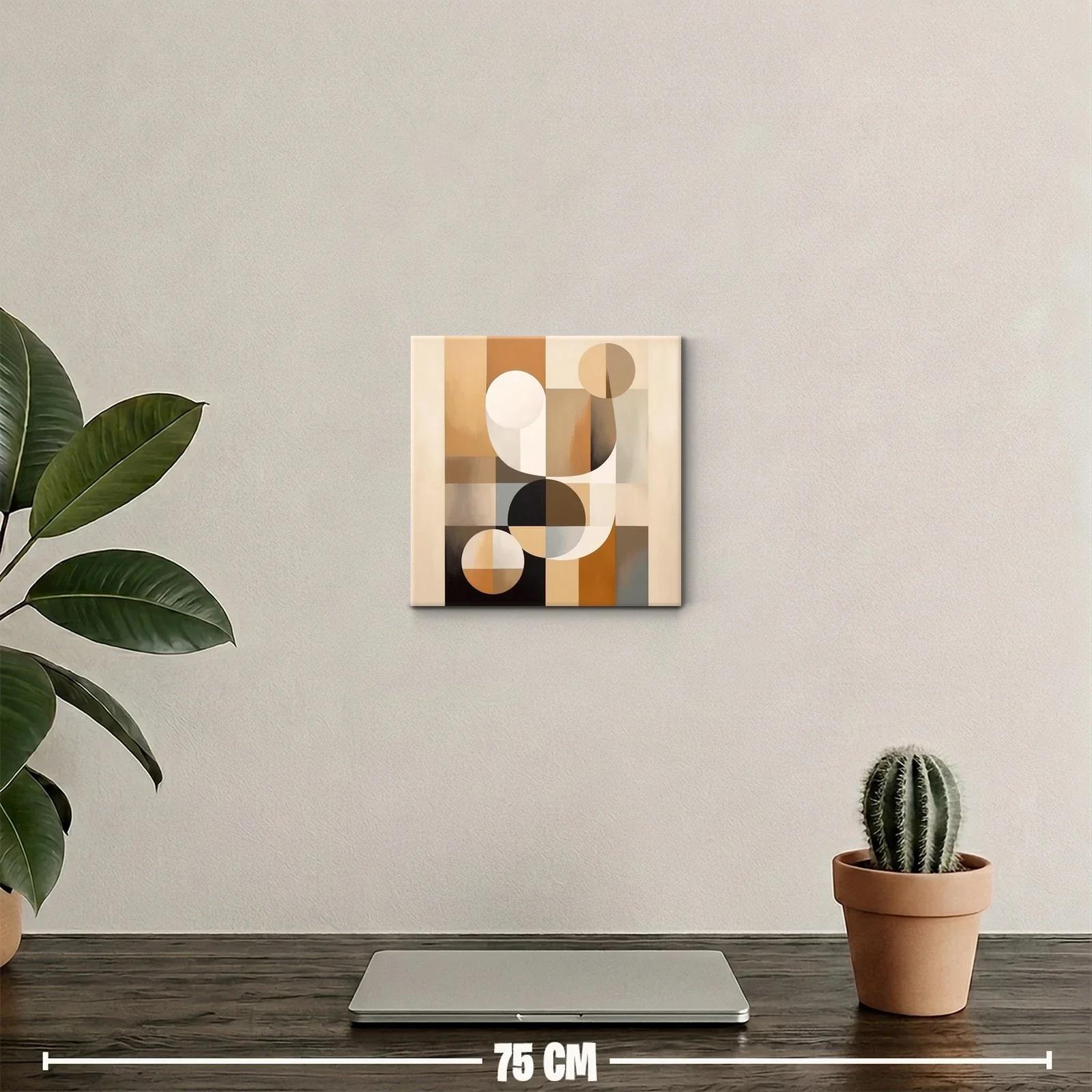 Composición geométrica en tonos cálidos y neutros para decoración — miniatura 2
