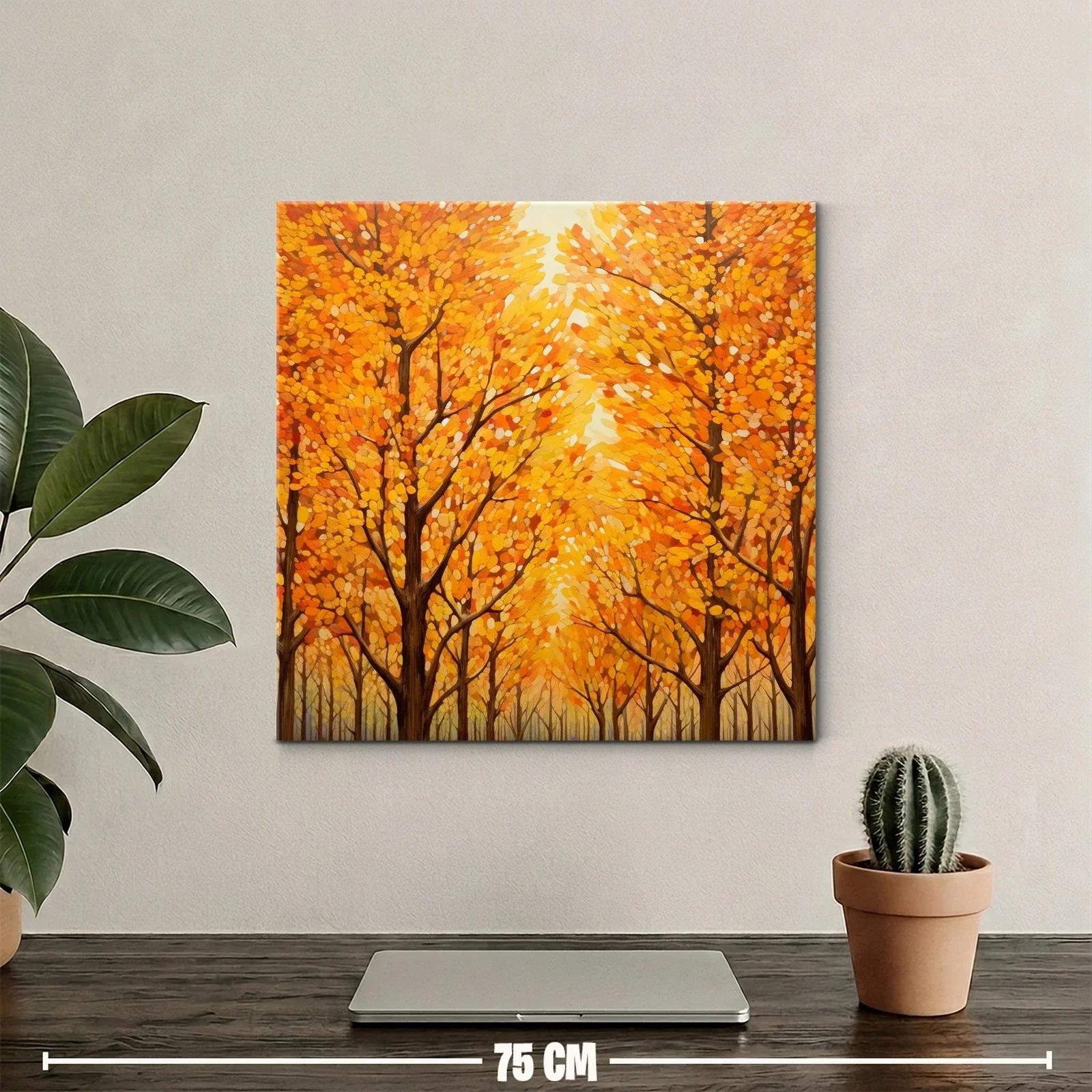 Bosque en otoño con tonos cálidos y dorados — miniatura 2
