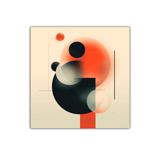 Composición geométrica abstracta en tonos cálidos y oscuros