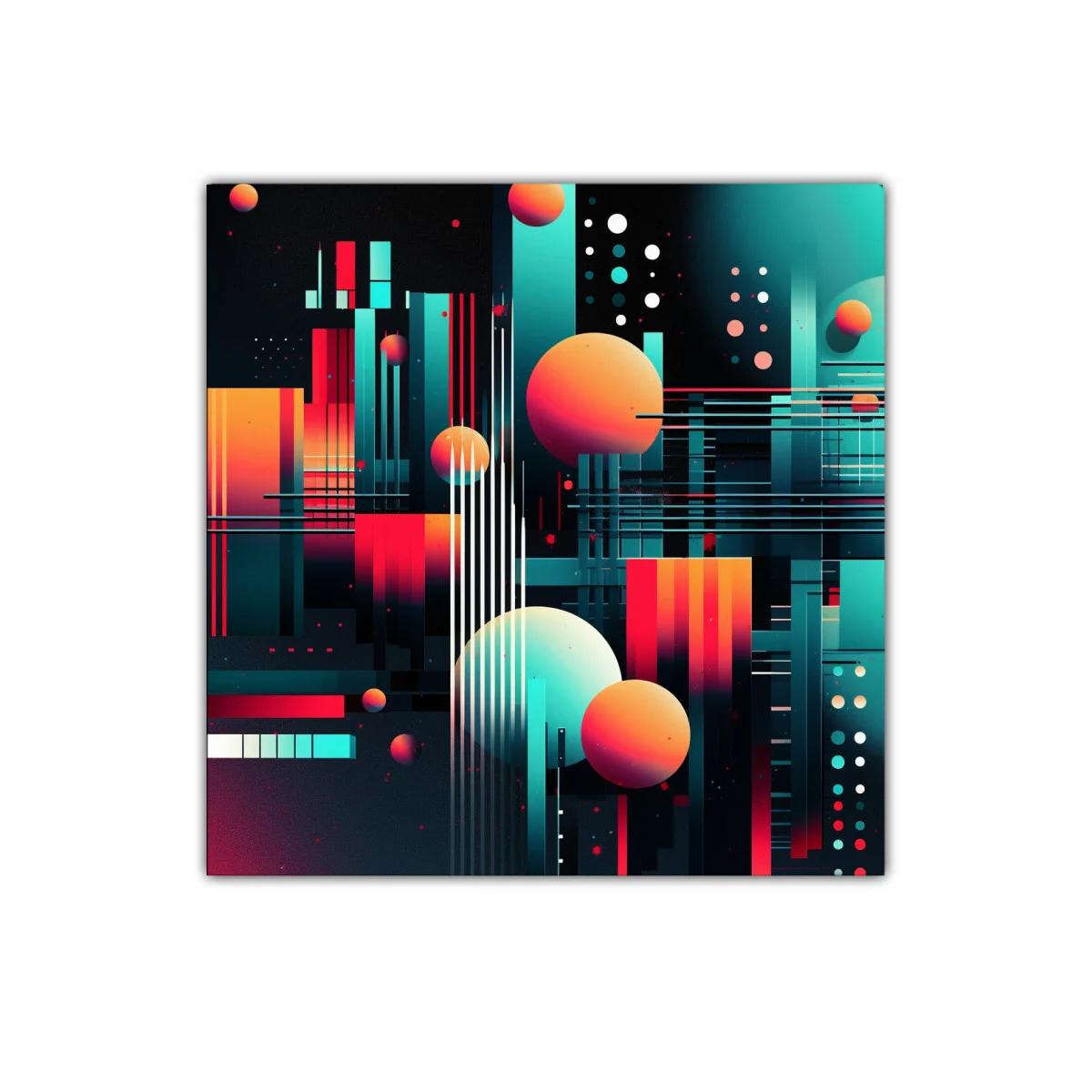 Composición abstracta con formas geométricas y vibrantes colores — imagen principal